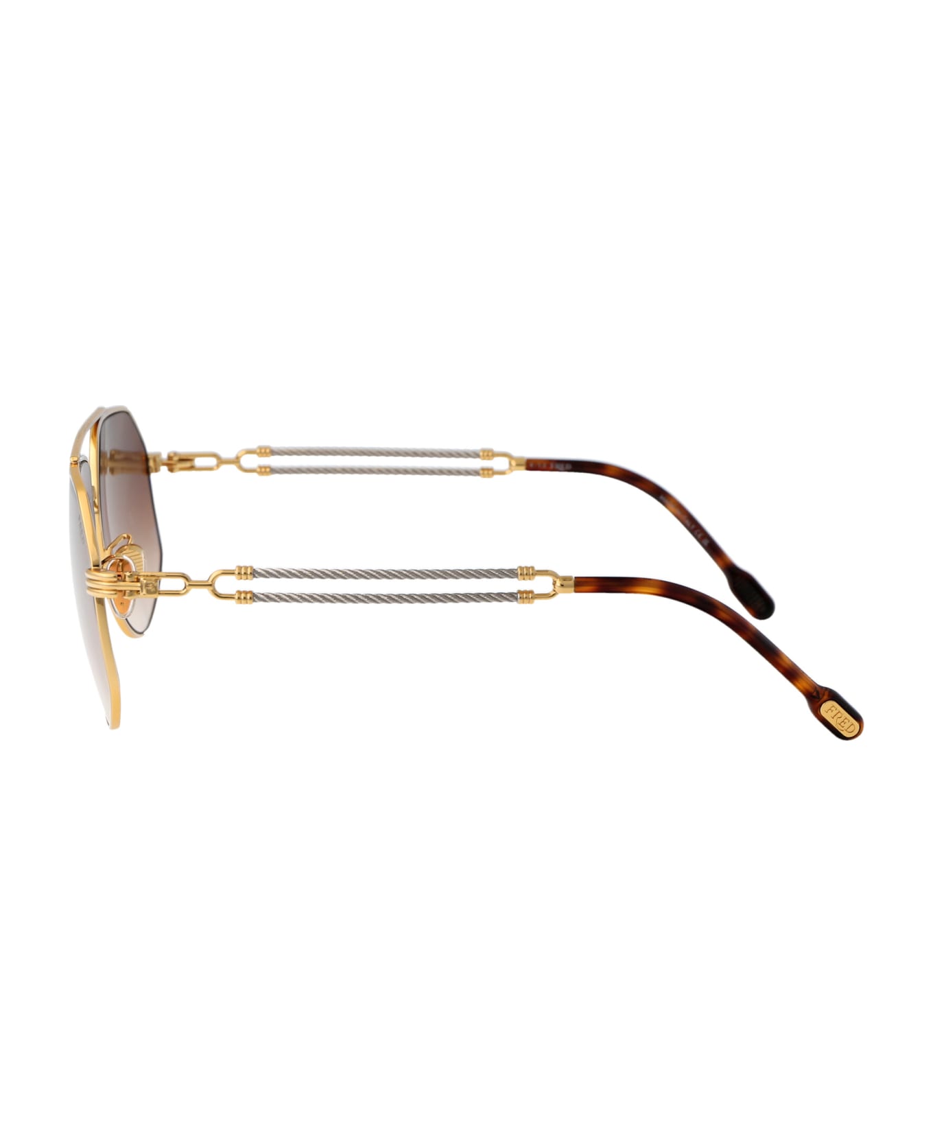 Fred Double Cable Sunglasses - 30F SHINY ENDURA GOLD / GRADIENT BROWN