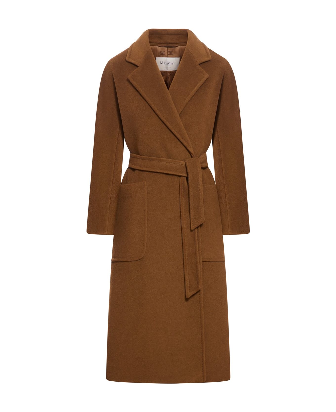 Max Mara Belted Long-sleeved Coat - Brown