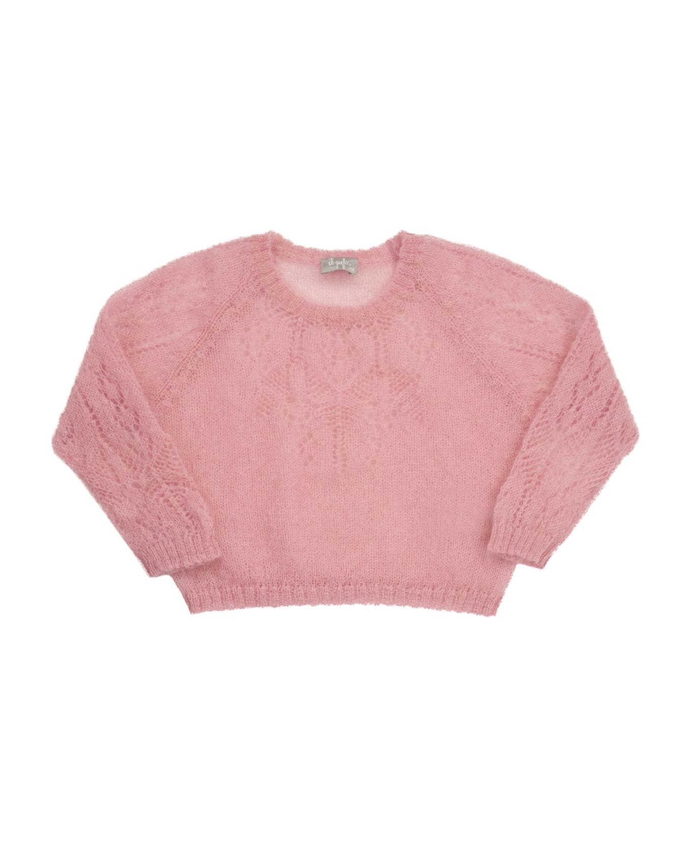 Il Gufo Crew-neck Jumper In Wool And Mohair Blend - Pink