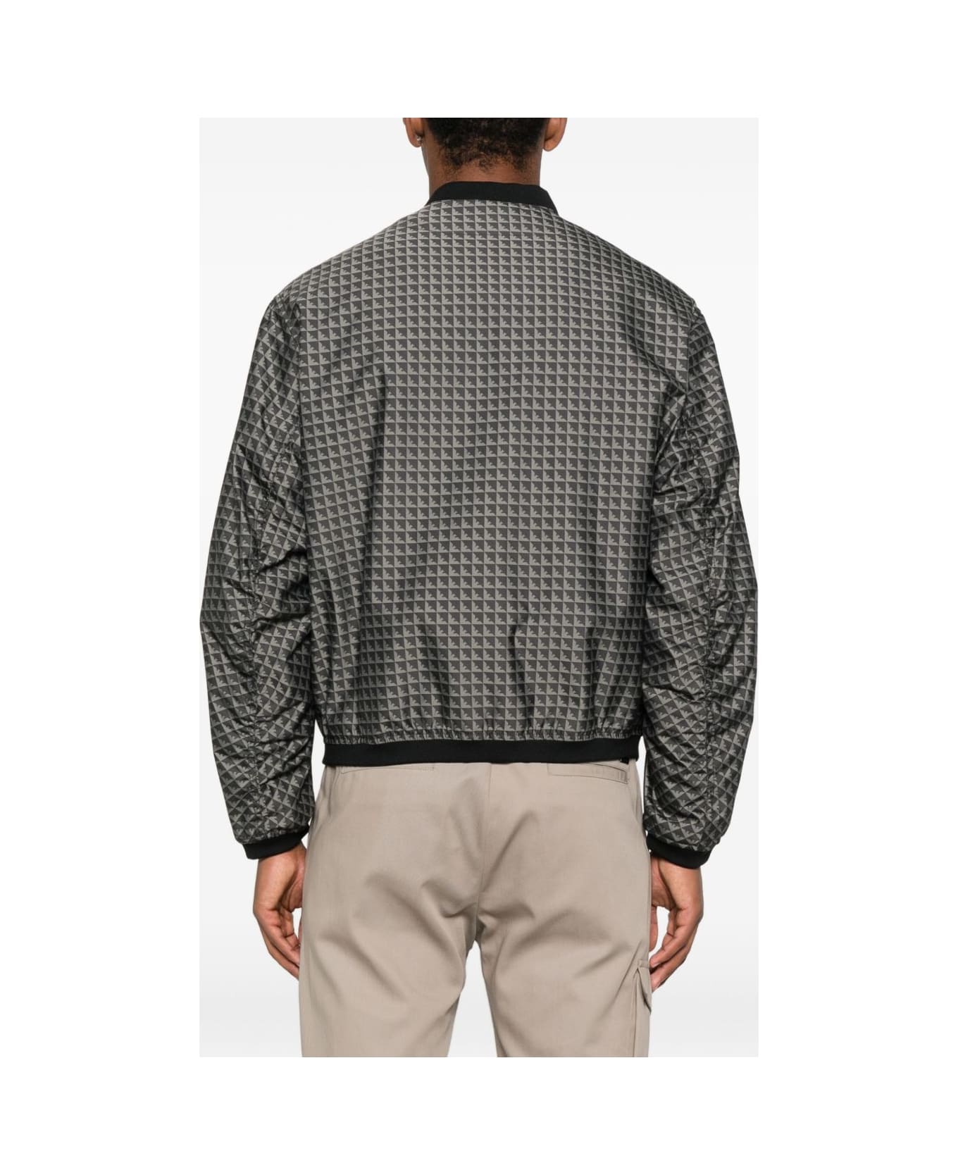 Emporio Armani Allover Logo Bomber Jacket - Black