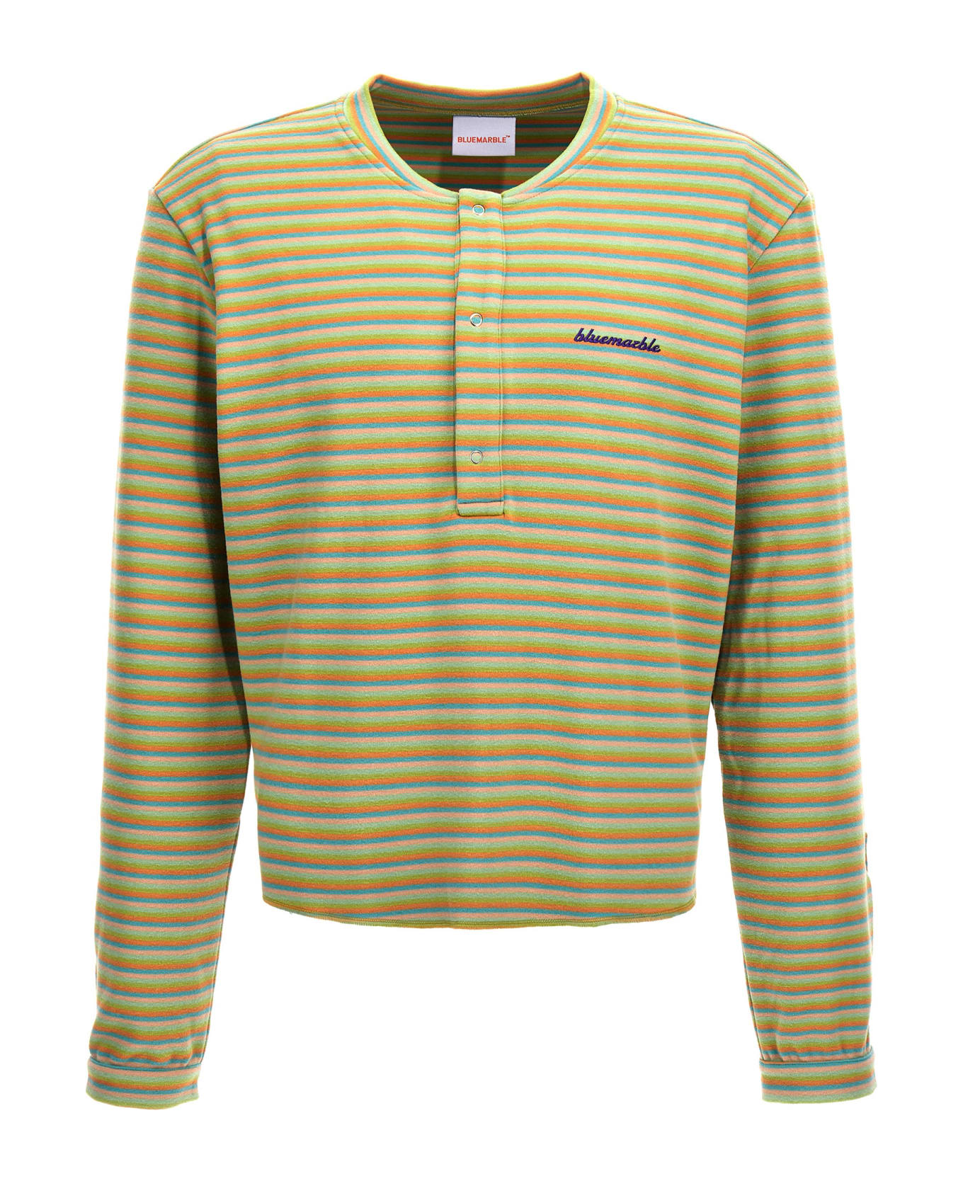 Bluemarble 'peach Skin Stripe Henley' Sweater - Multicolor