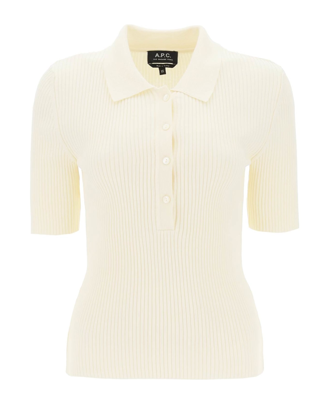 A.P.C. Danae Rib Knit Polo Shirt - Beige ポロシャツ