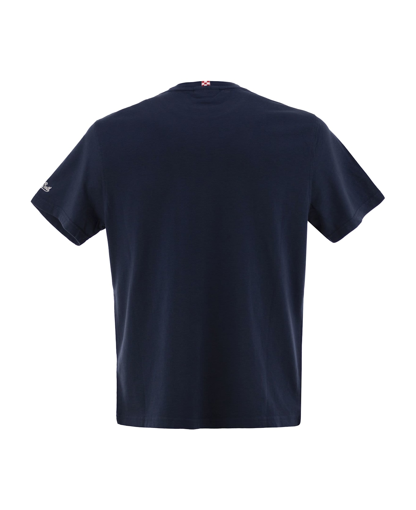 MC2 Saint Barth Portofino - T-shirt With Chest Embroidery - Blue
