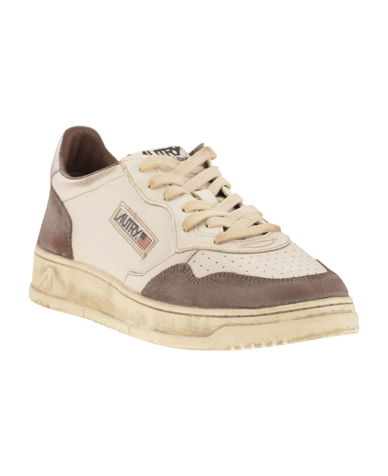 Autry Super Vintage - Leather Sneakers - White/brown