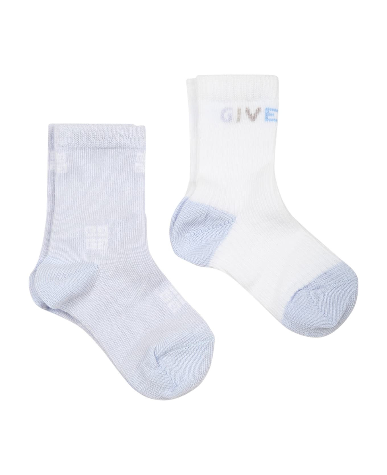 Givenchy Light Blue Set For Baby Boy With Logo - Multicolor