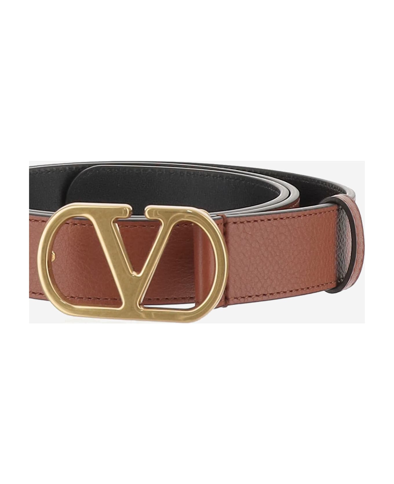Valentino Garavani Vlogo Signature Belt - Deep Caramel
