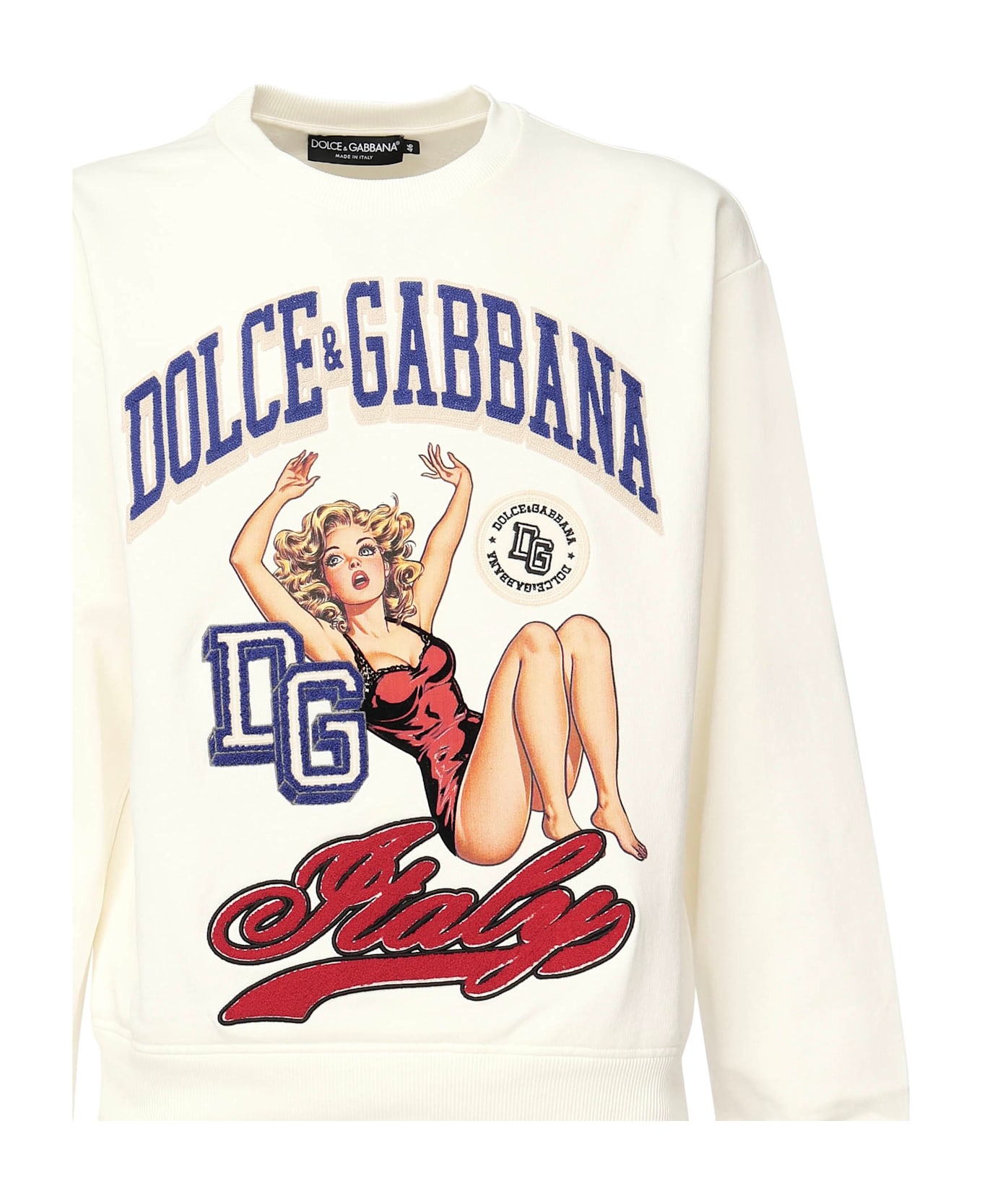 Dolce 
Gabbana White Cotton Sweatshirt - White