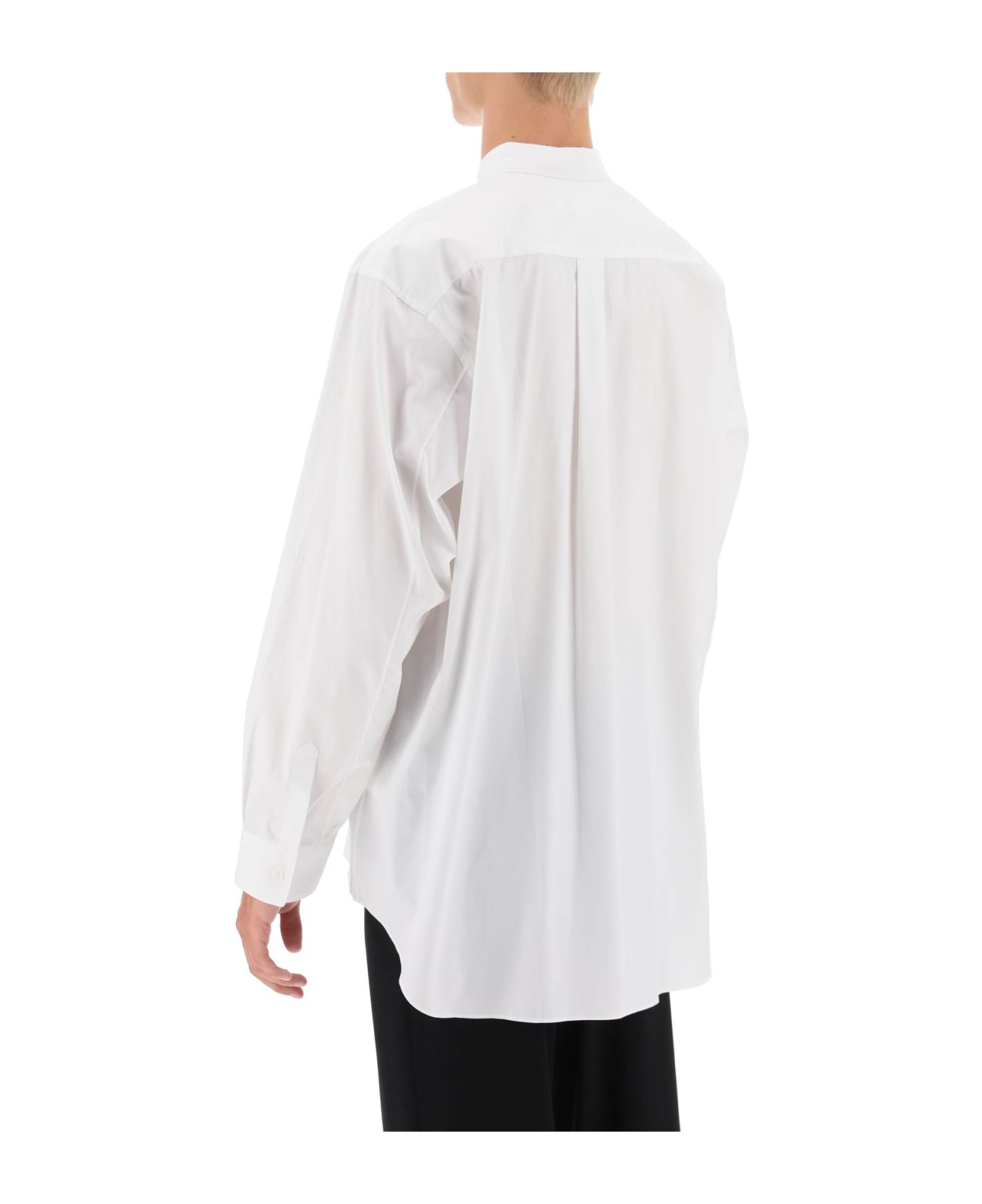 Comme des Garçons Shirt Boy X Lacoste Oversized Shirt With Maxi Patch - White シャツ