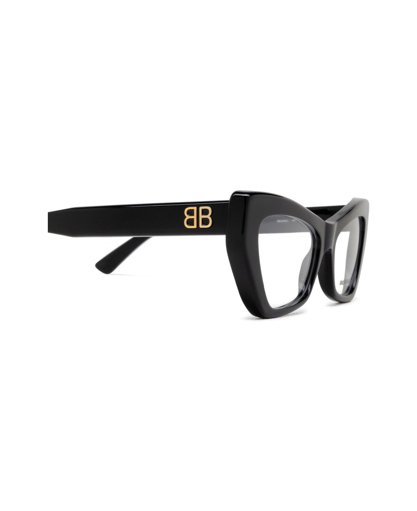 Balenciaga Eyewear Cat-eye Frame Glasses - 001 black black transpare