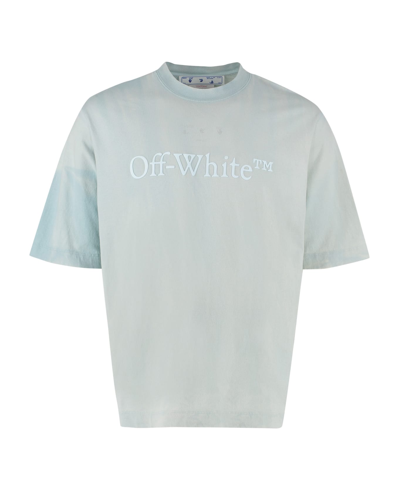 Off-White Logo Cotton T-shirt - Light Blue