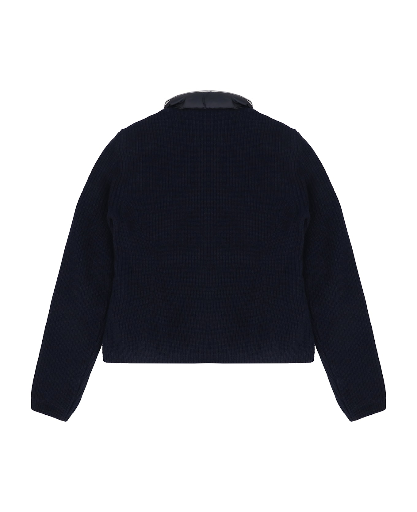Moncler Cardigan With Padded Front Panel - blue