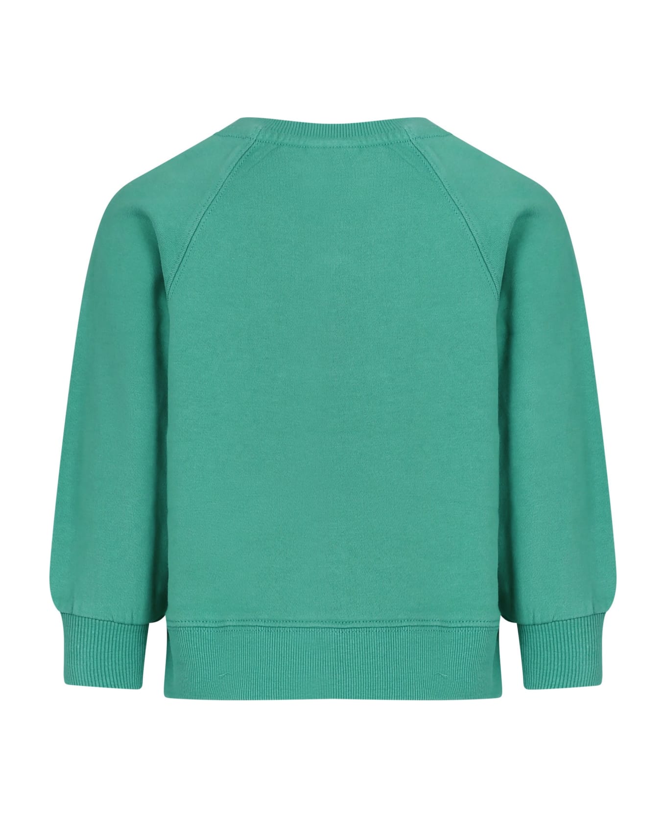 Molo Green Sweatshirt For Girl With Rainbow - Green ニットウェア＆スウェットシャツ