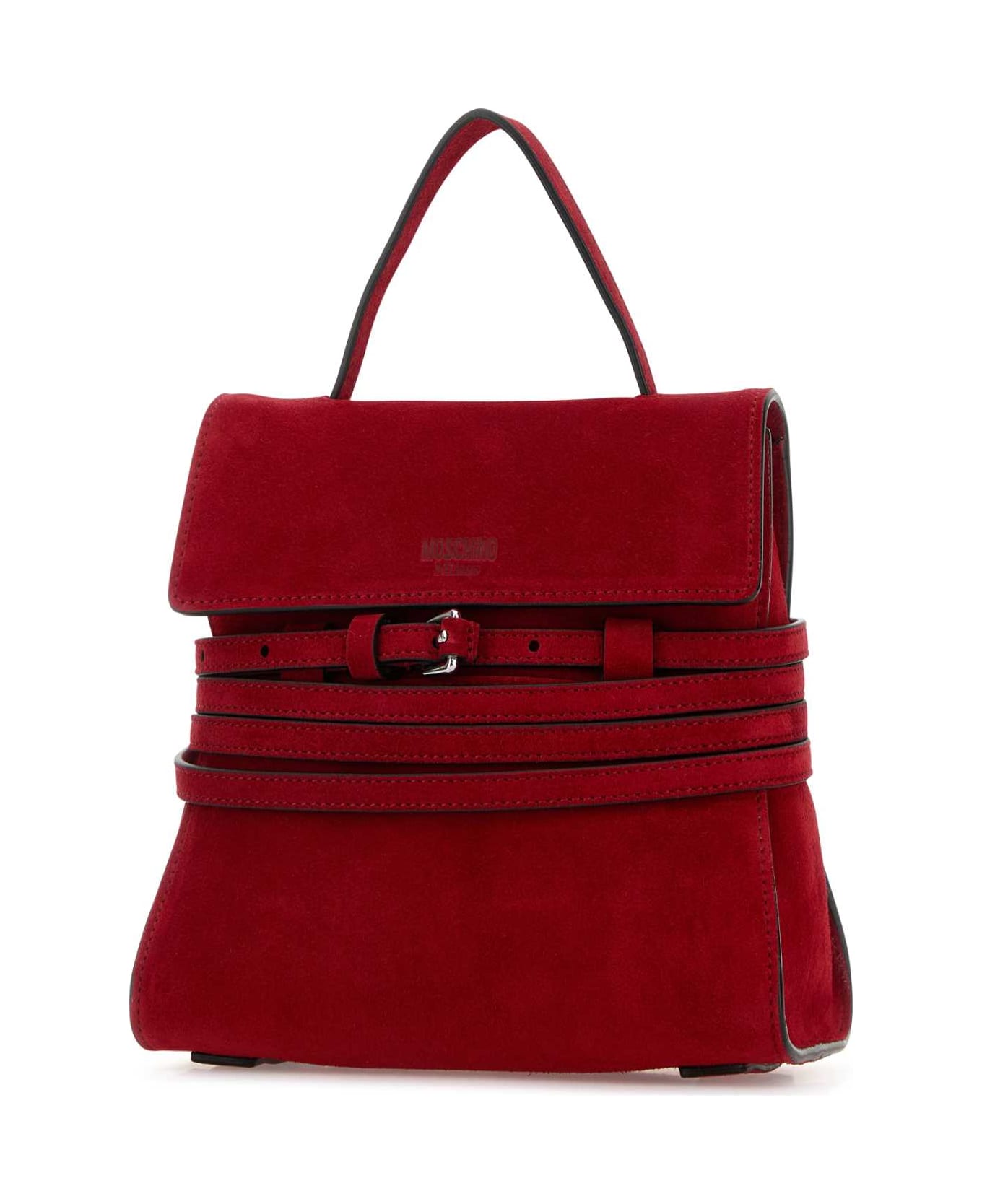 Moschino Red Suede Small Tie Me Handbag - 50A