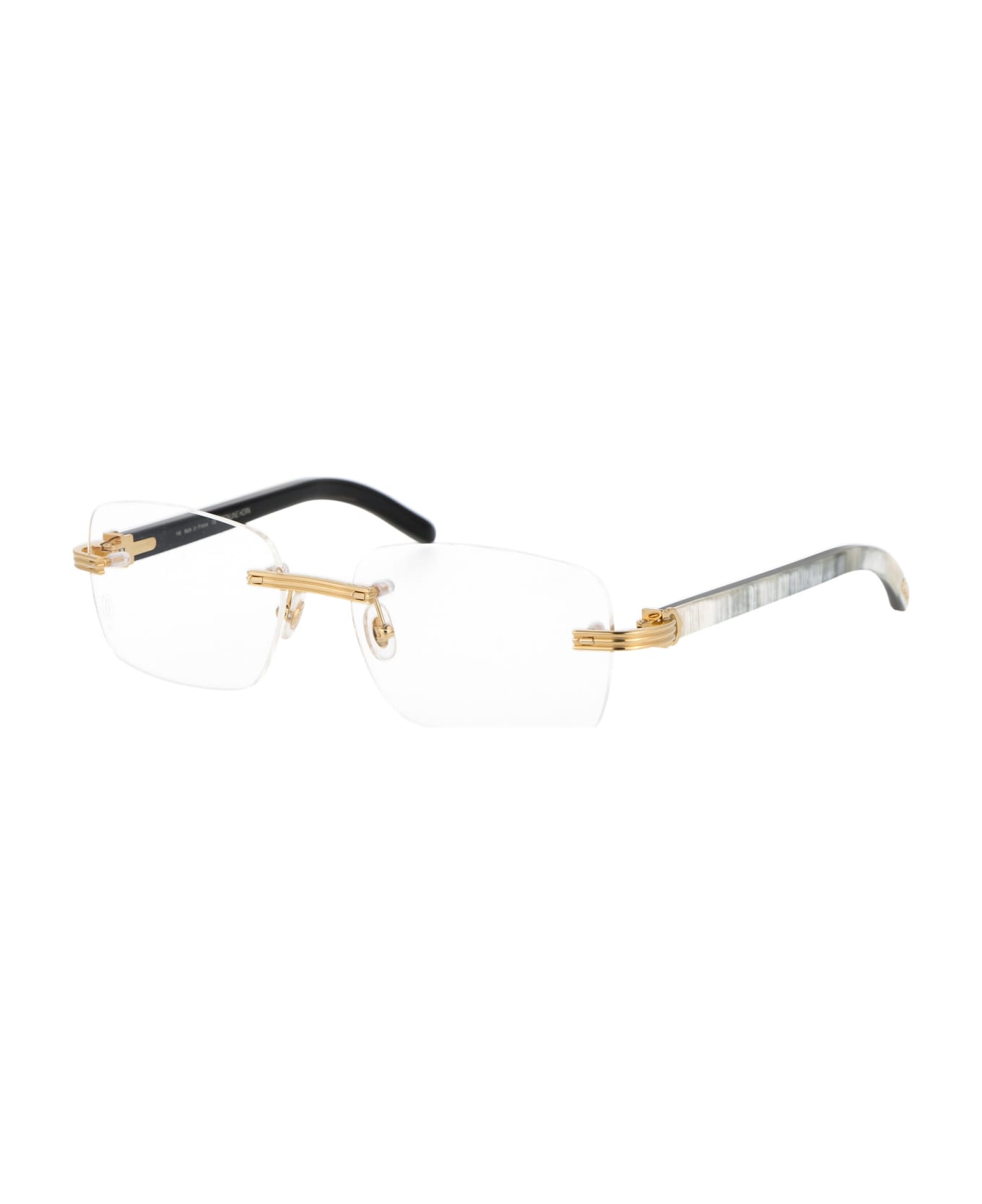 Cartier Eyewear Ct0286o Glasses - 003 GOLD WHITE TRANSPARENT