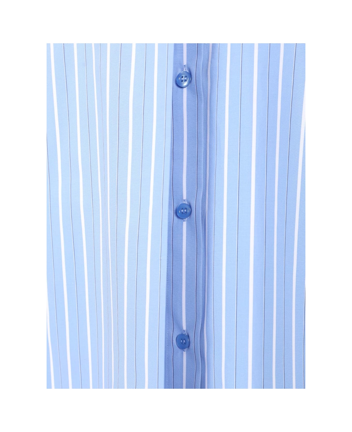 SportMax Striped Cotton Poplin Shirt - BABY BLUE