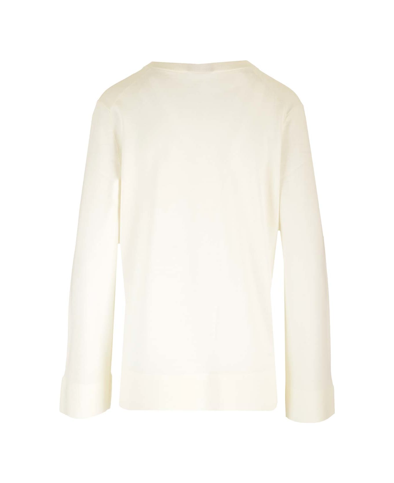 Theory Wool Sweater With V-neck - New Ivory