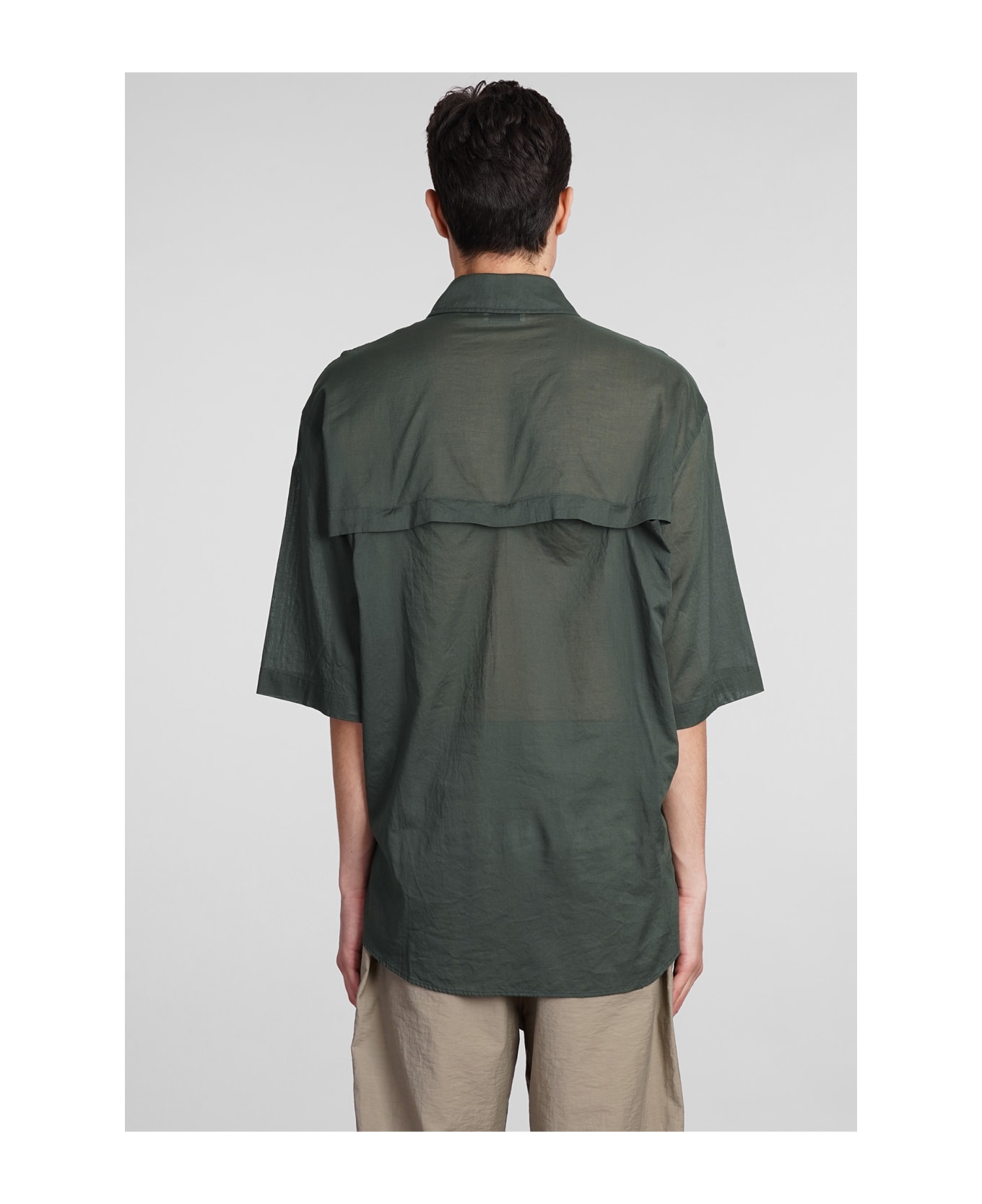 Lemaire Shirt In Green Cotton - Grey