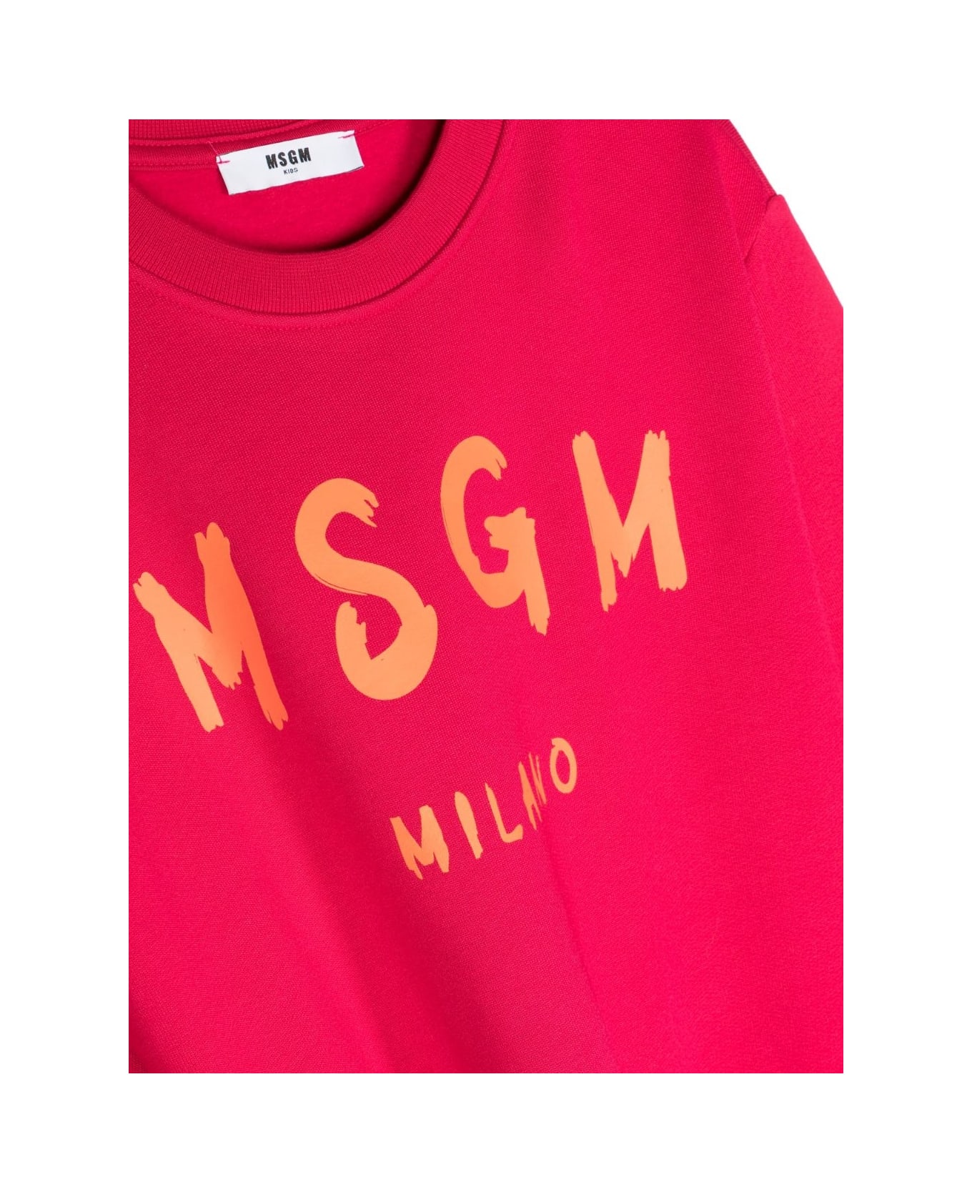 MSGM Sweatshirt With Logo - Fucsia ニットウェア＆スウェットシャツ