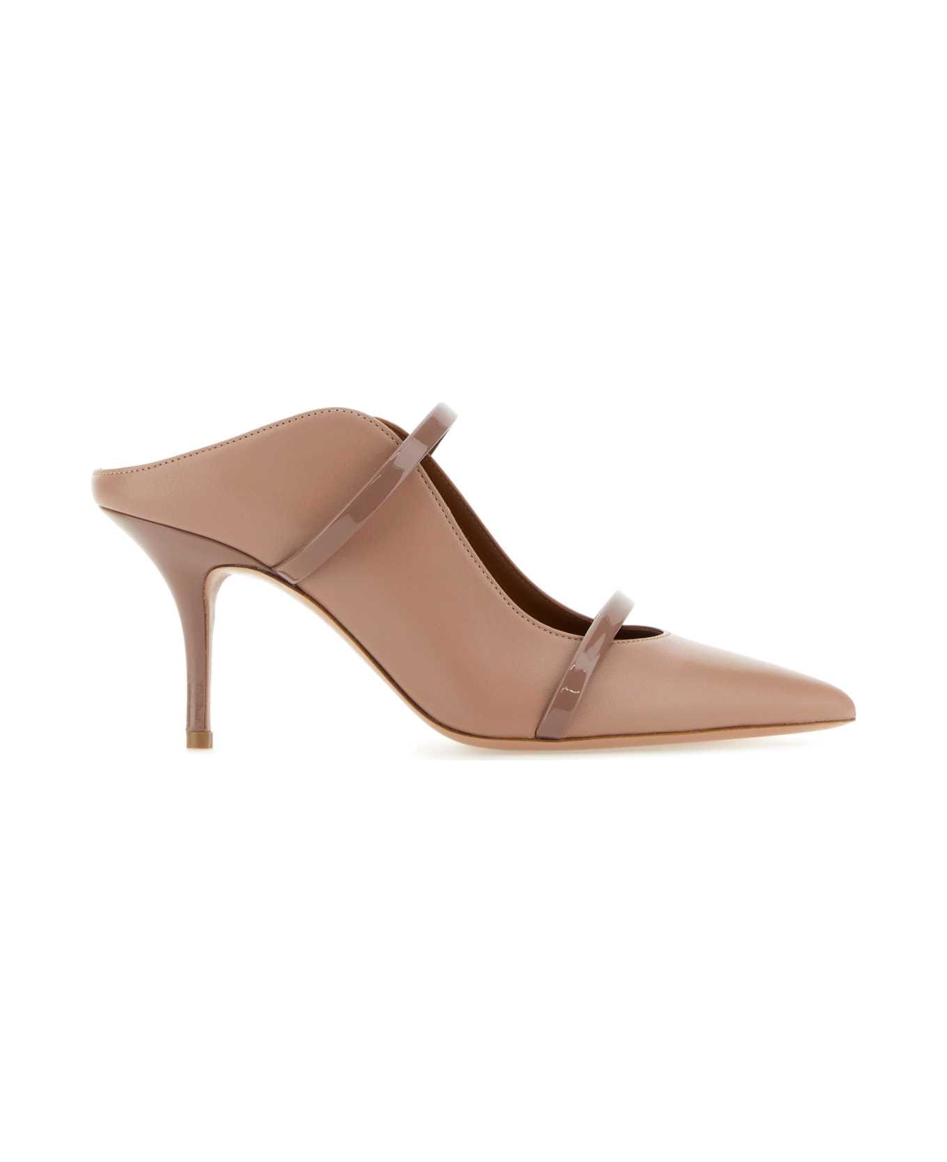 Malone Souliers Antiqued Pink Nappa Leather Maureen Mules - DOVE
