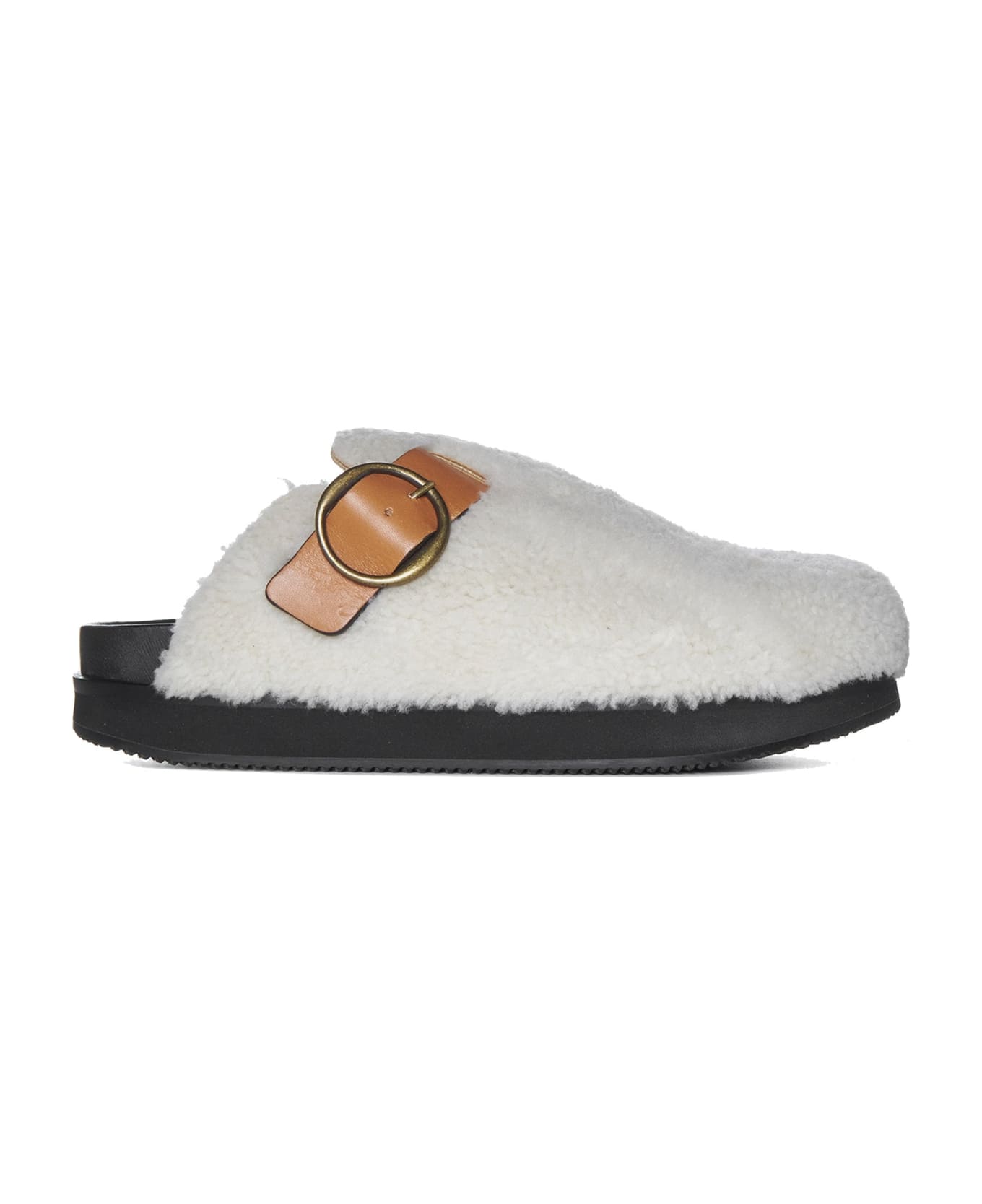Isabel Marant Mirst Shearling Mules - Beige