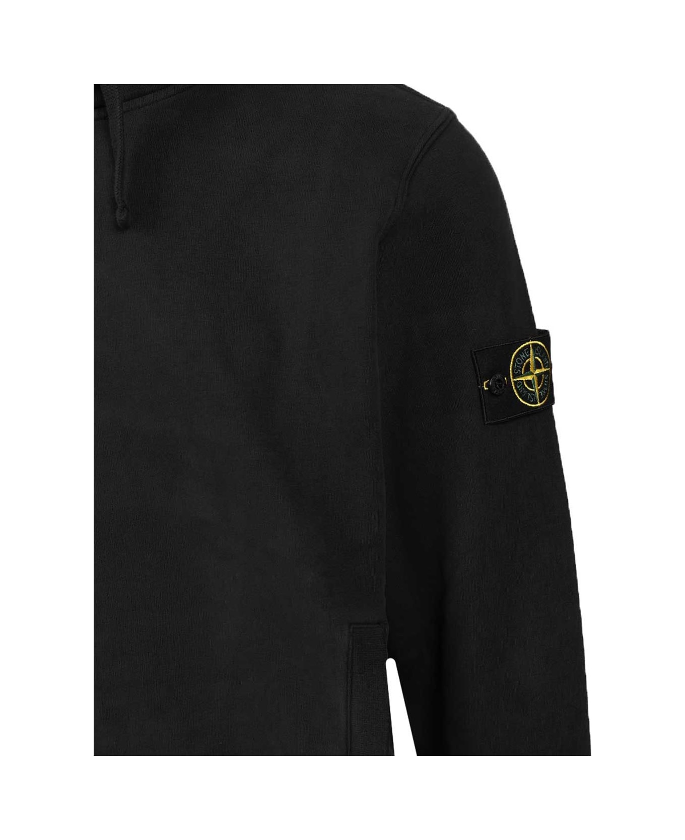 Stone Island Organic Cotton Hoodie - BLACK