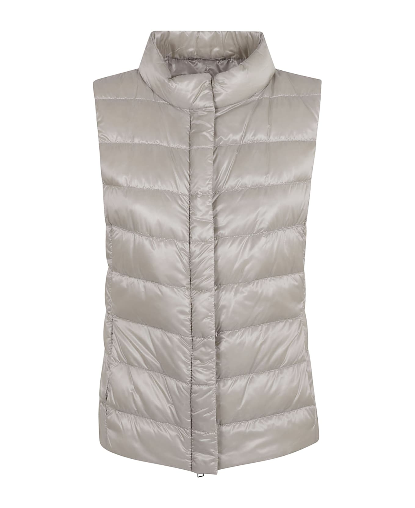 Herno High-neck Padded Gilet - Pearl Grey