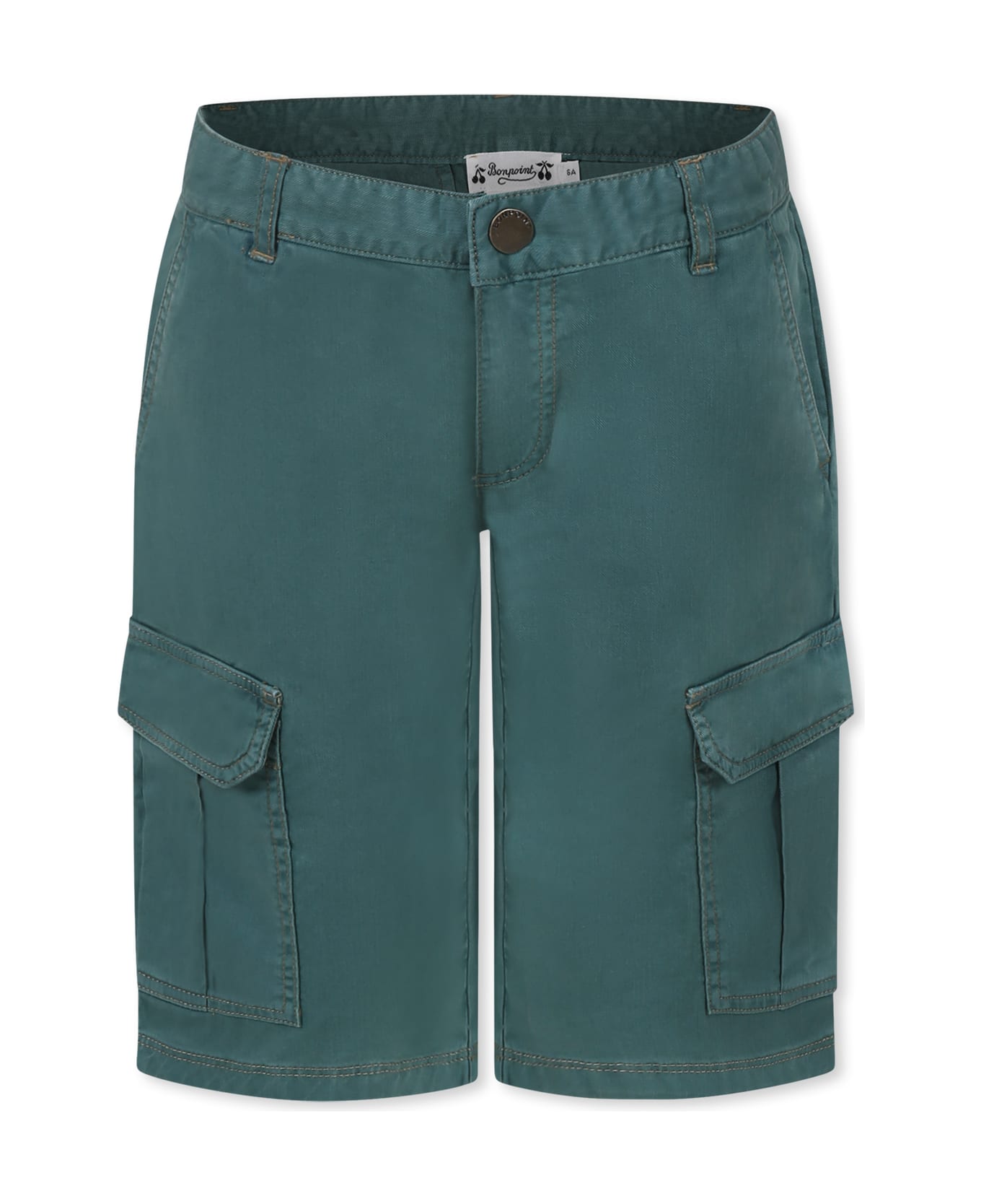 Bonpoint Green Shorts For Boy With Logo - Green