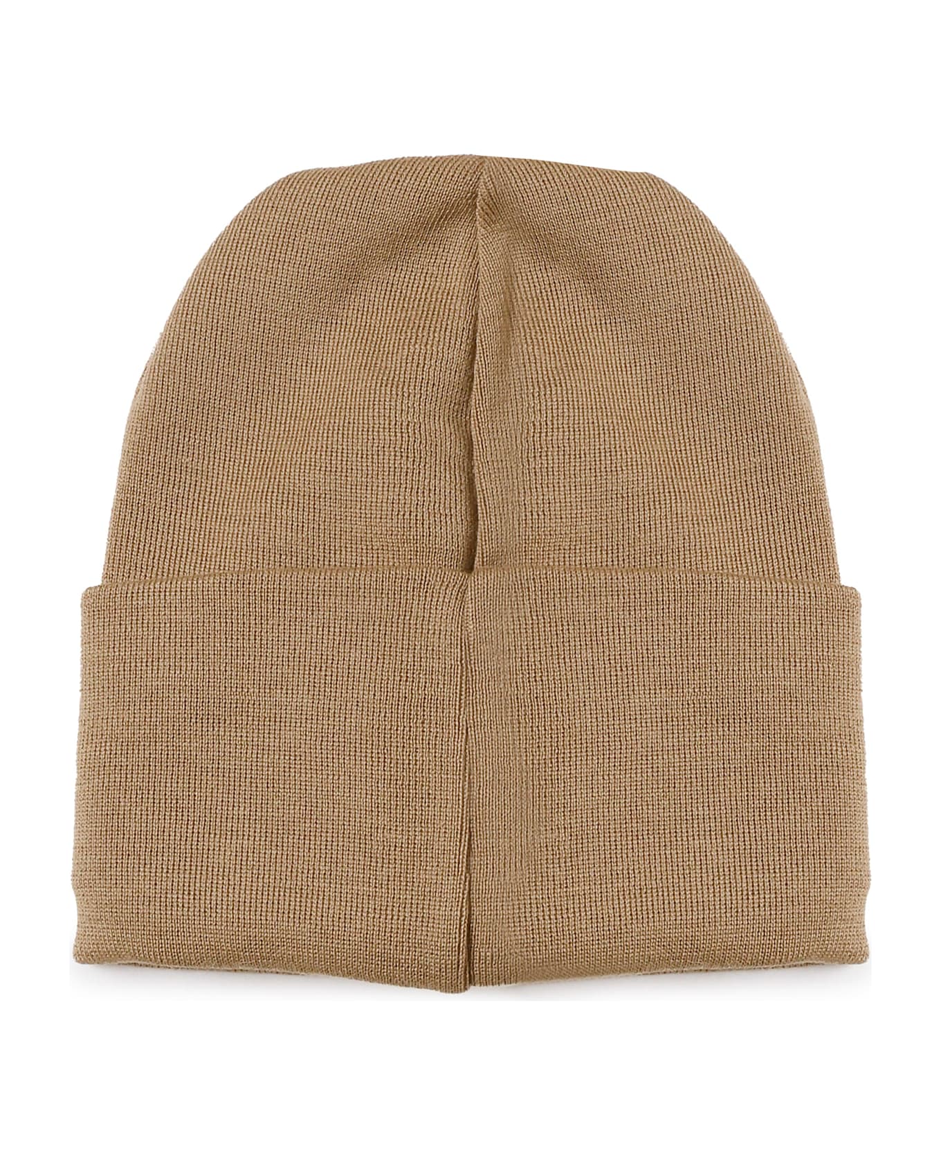 Dondup Beanie Logo In Blended Wool - SAND