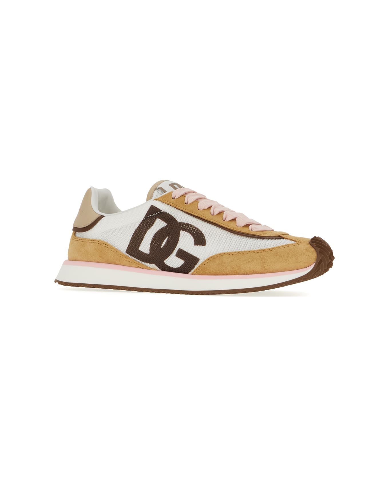 Dolce & Gabbana Multicolor Suede And Polyester Sneakers - BIANCO CACAO