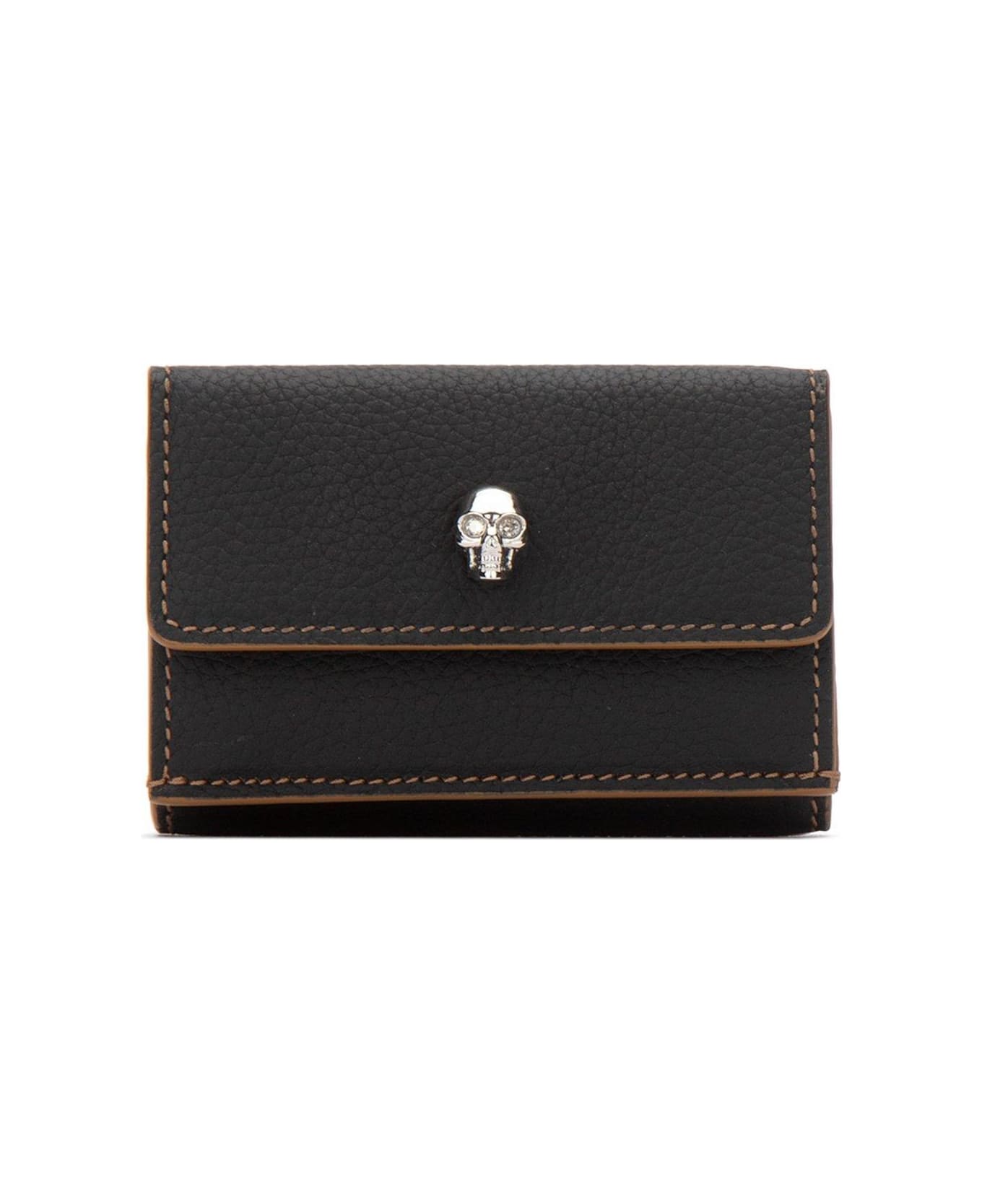 Alexander McQueen Skull Plaque Folded Wallet - Black