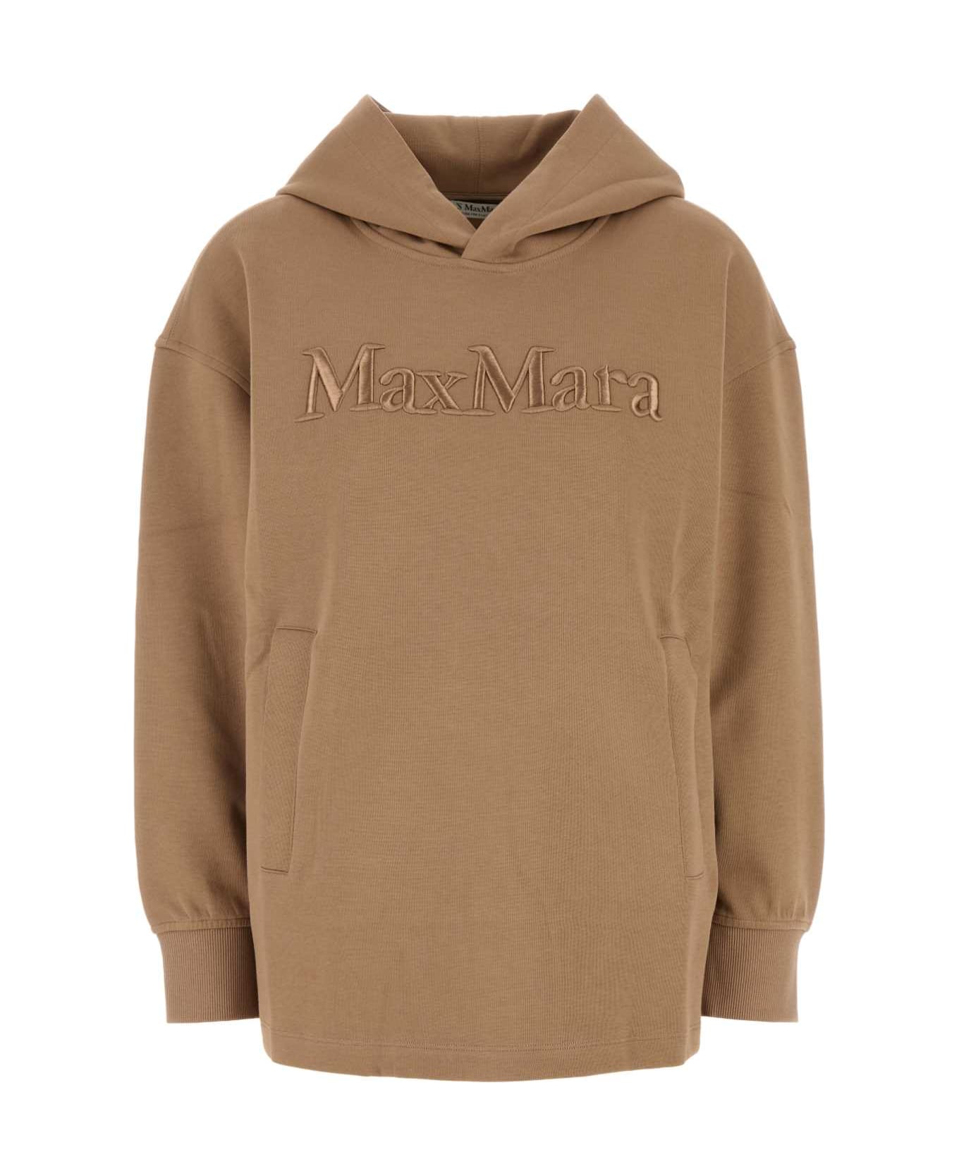 
S Max Mara Biscuit Cotton Blend Oversize Visiera Sweatshirt - Brown