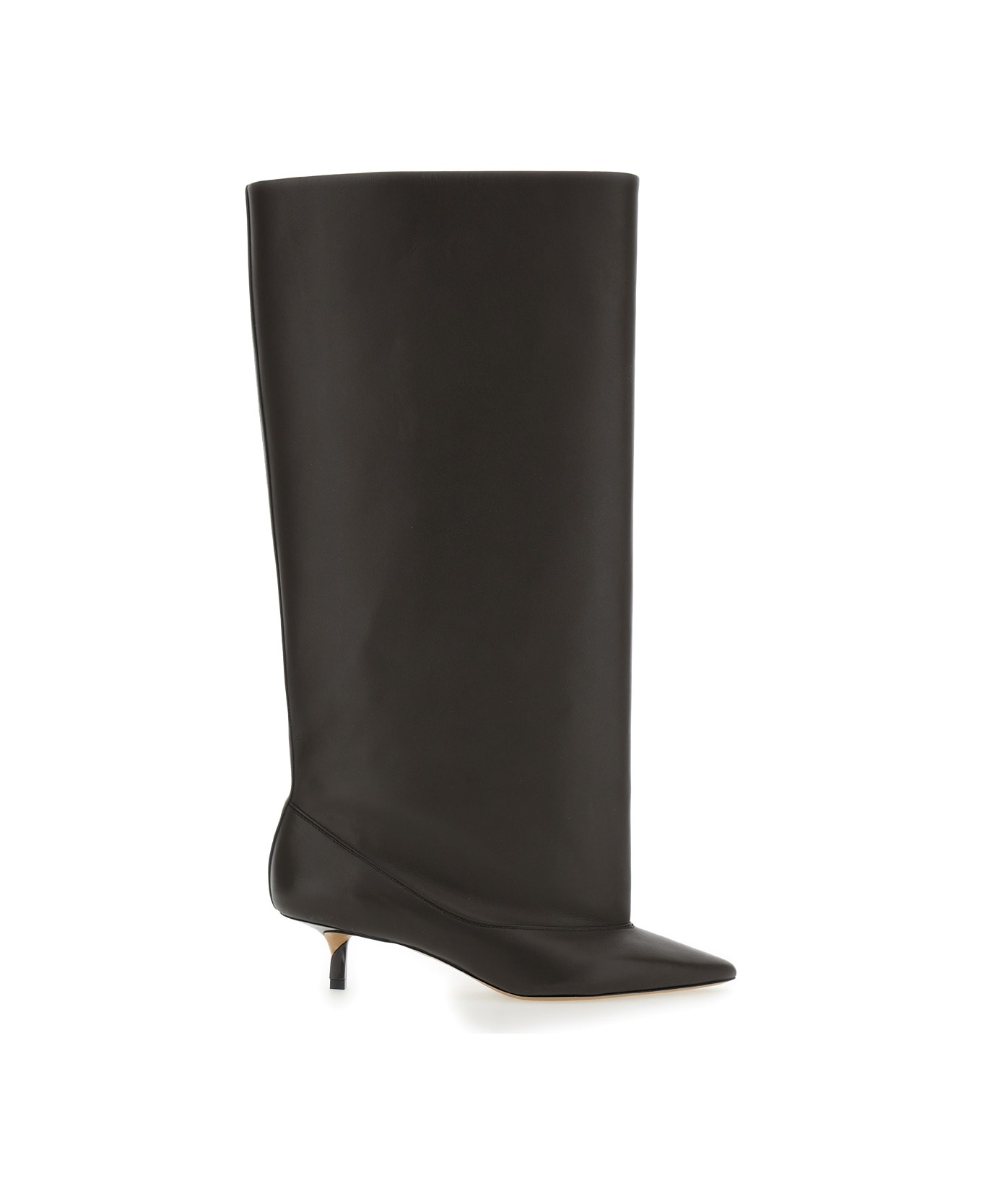 Jacquemus 
les Bottes Tourni
 Brown Boots With Pointed Toe And Low Stiletto Heel In Leather Woman - Brown