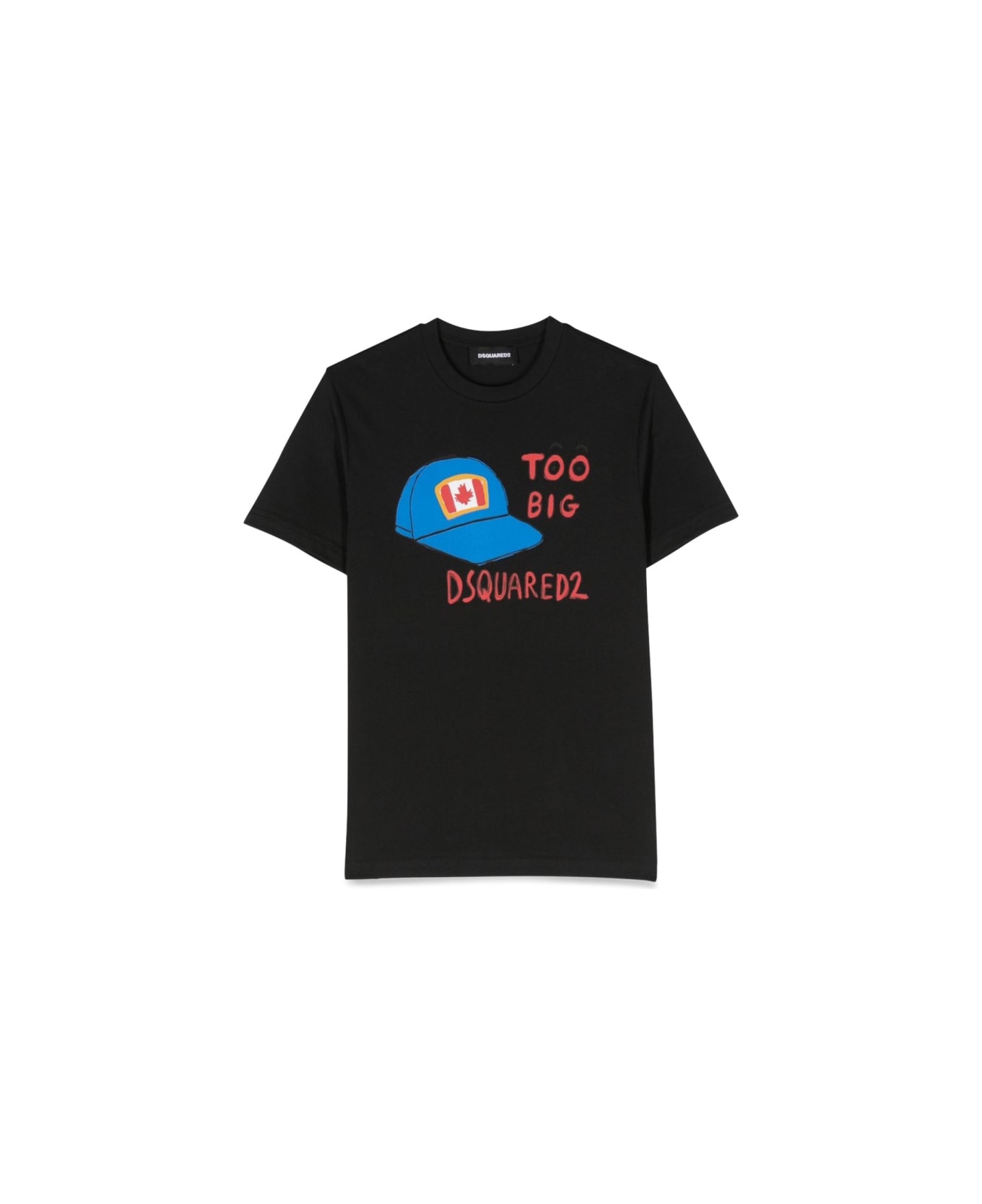 Dsquared2 Hat Print T-shirt - BLACK