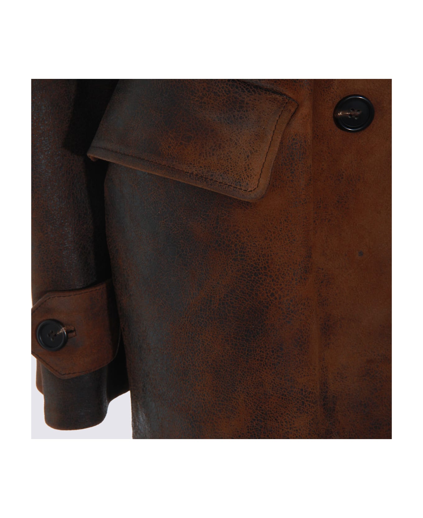 Miu Miu Brown Leather Jacket - Brandy