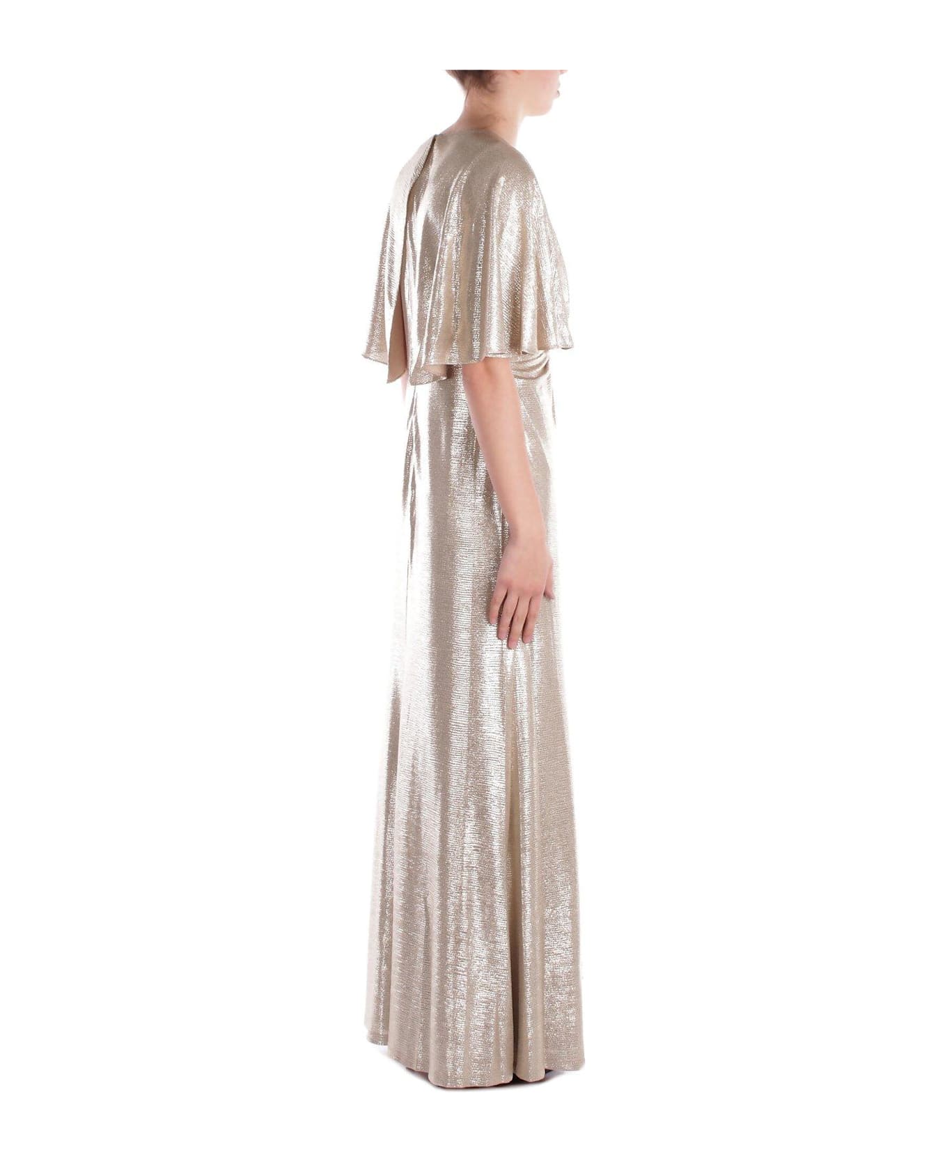 Polo Ralph Lauren V-neck Midi Dress - Tan/gold