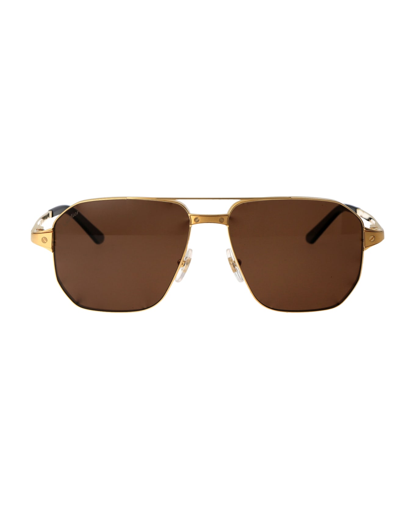 Cartier Eyewear Ct0424s Sunglasses - 003 GOLD GOLD BROWN サングラス