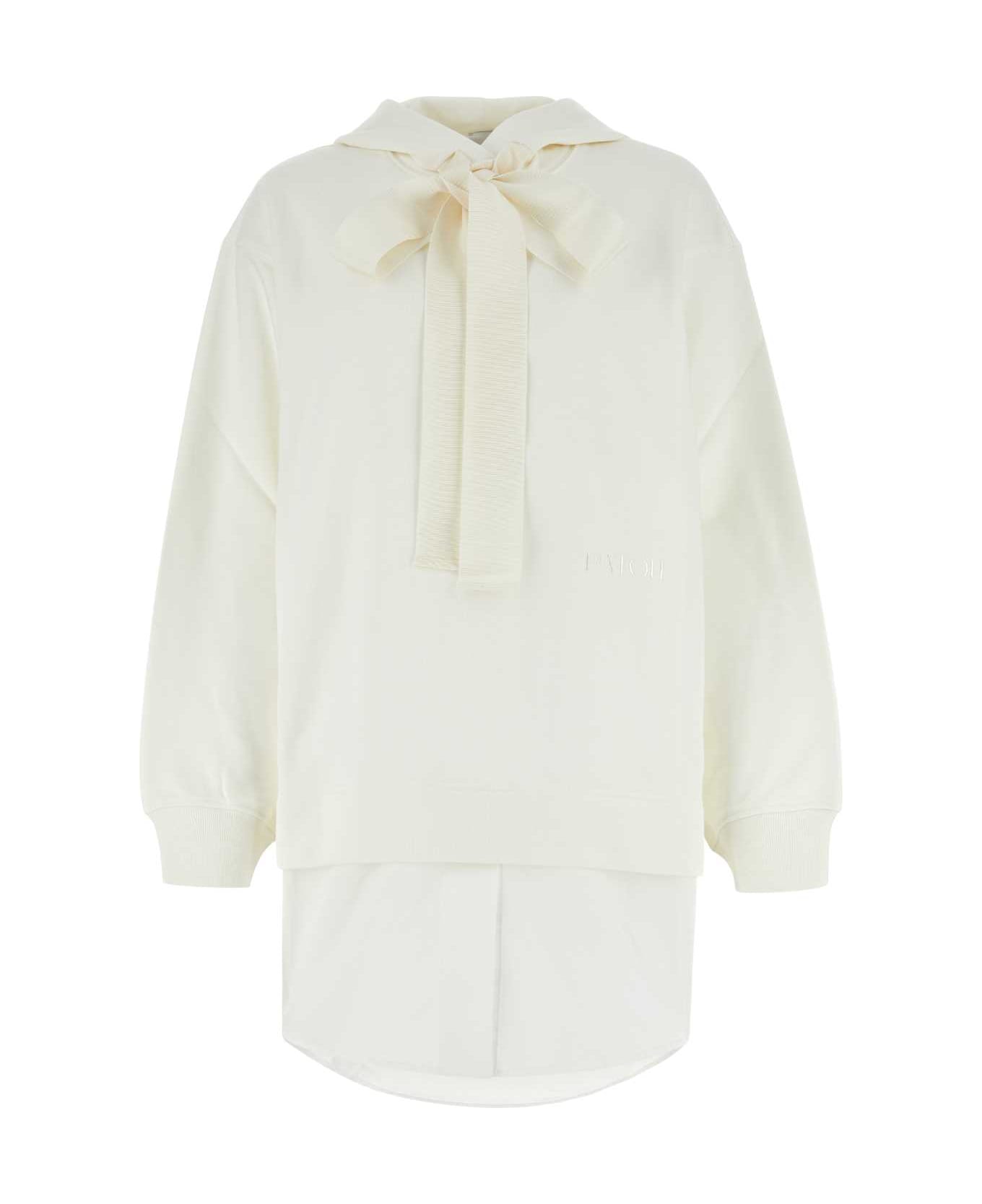 Patou Ivory Cotton Sweatshirt - AVALANCHE