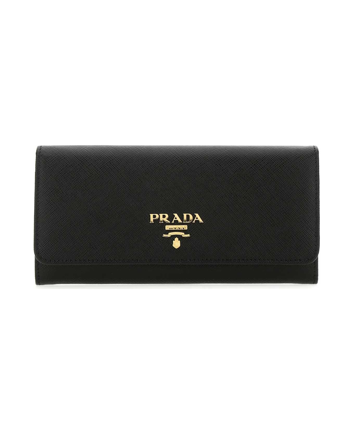 Prada Black Leather Wallet - F0002