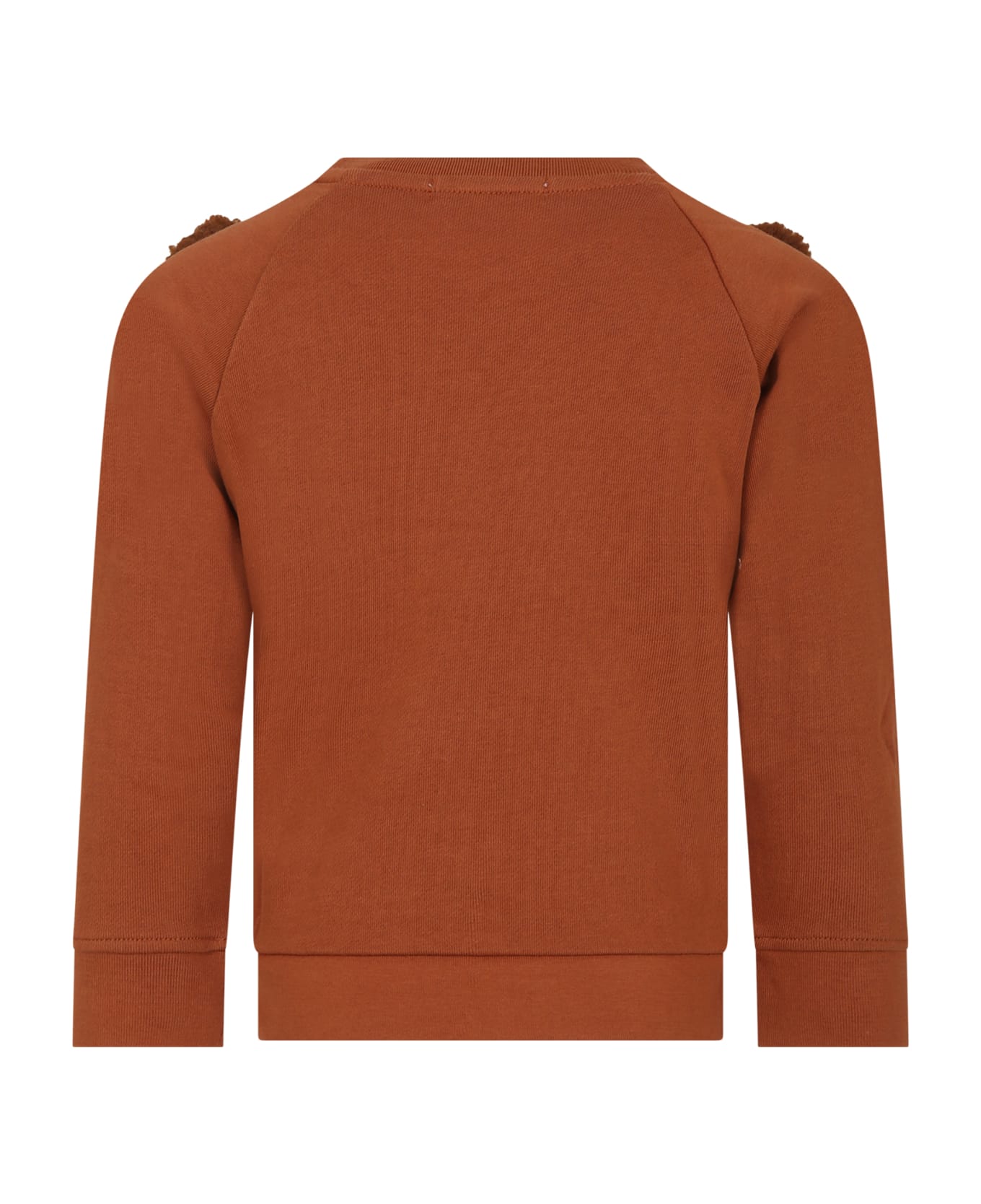 Stella McCartney Kids Brown Sweatshirt For Boy With Bear - Brown ニットウェア＆スウェットシャツ