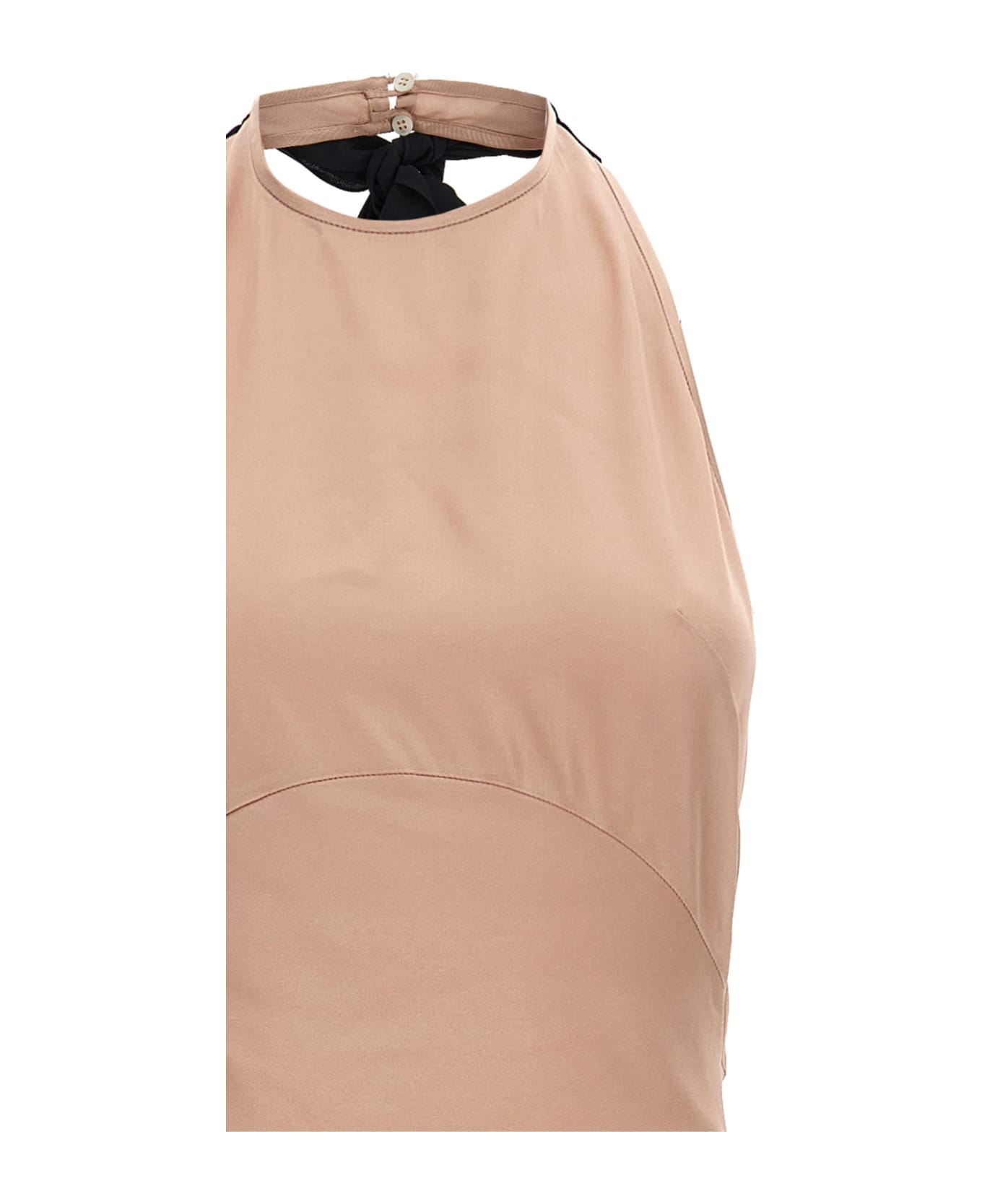 N.21 Lace Satin Long Dress - Pink