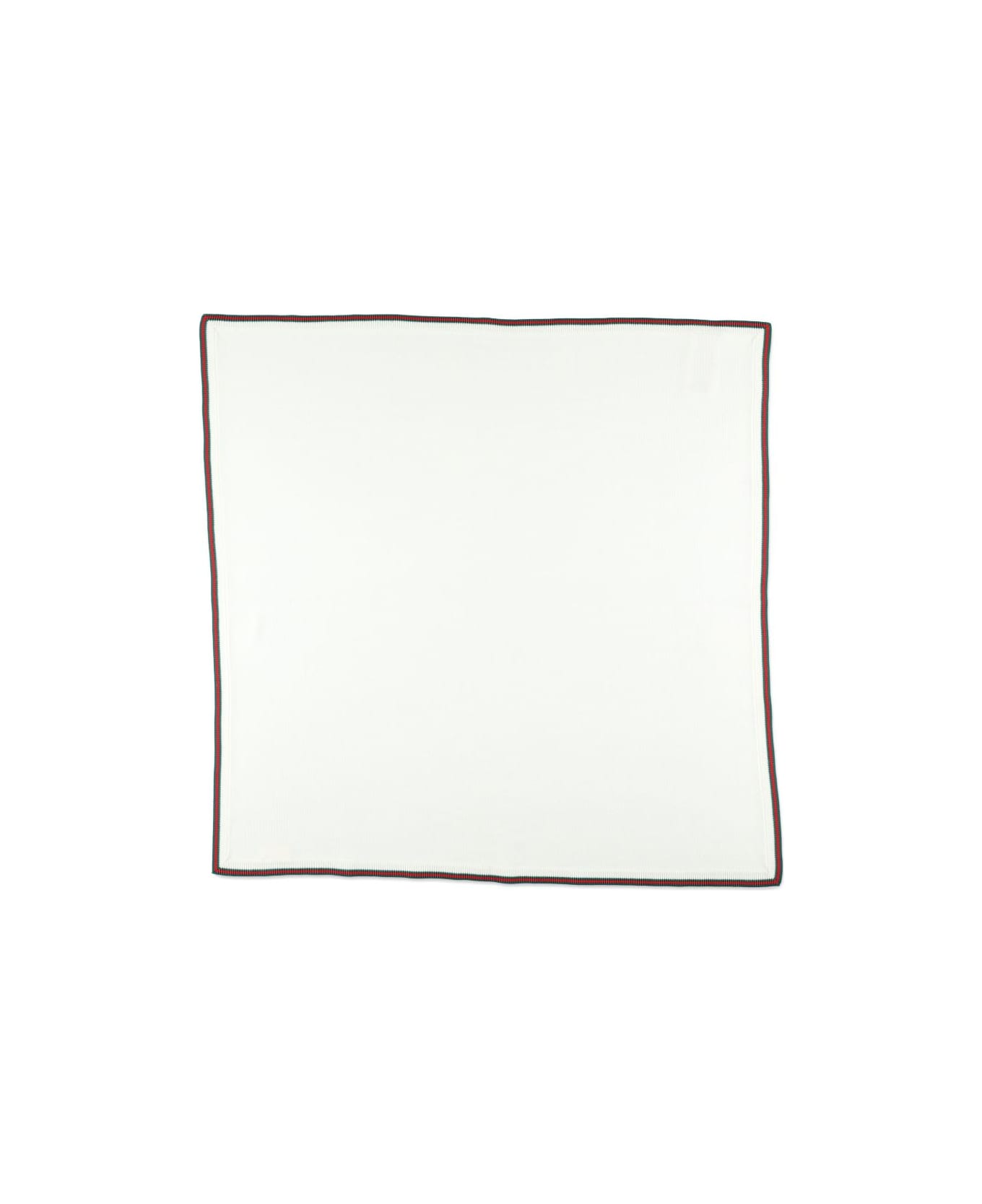 Gucci Kids Blanket With Archive Web Ribbon Is Present - White