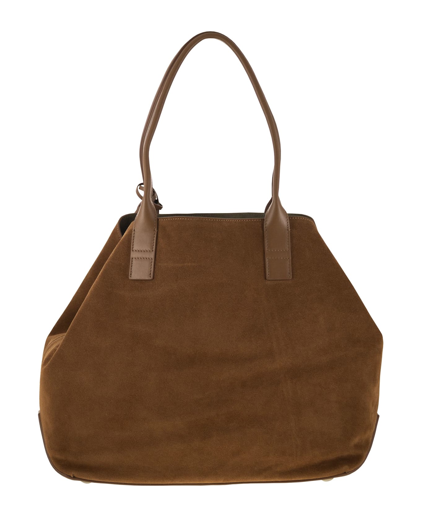 Hogan Medium Script Shopping Bag In Suede - Leather