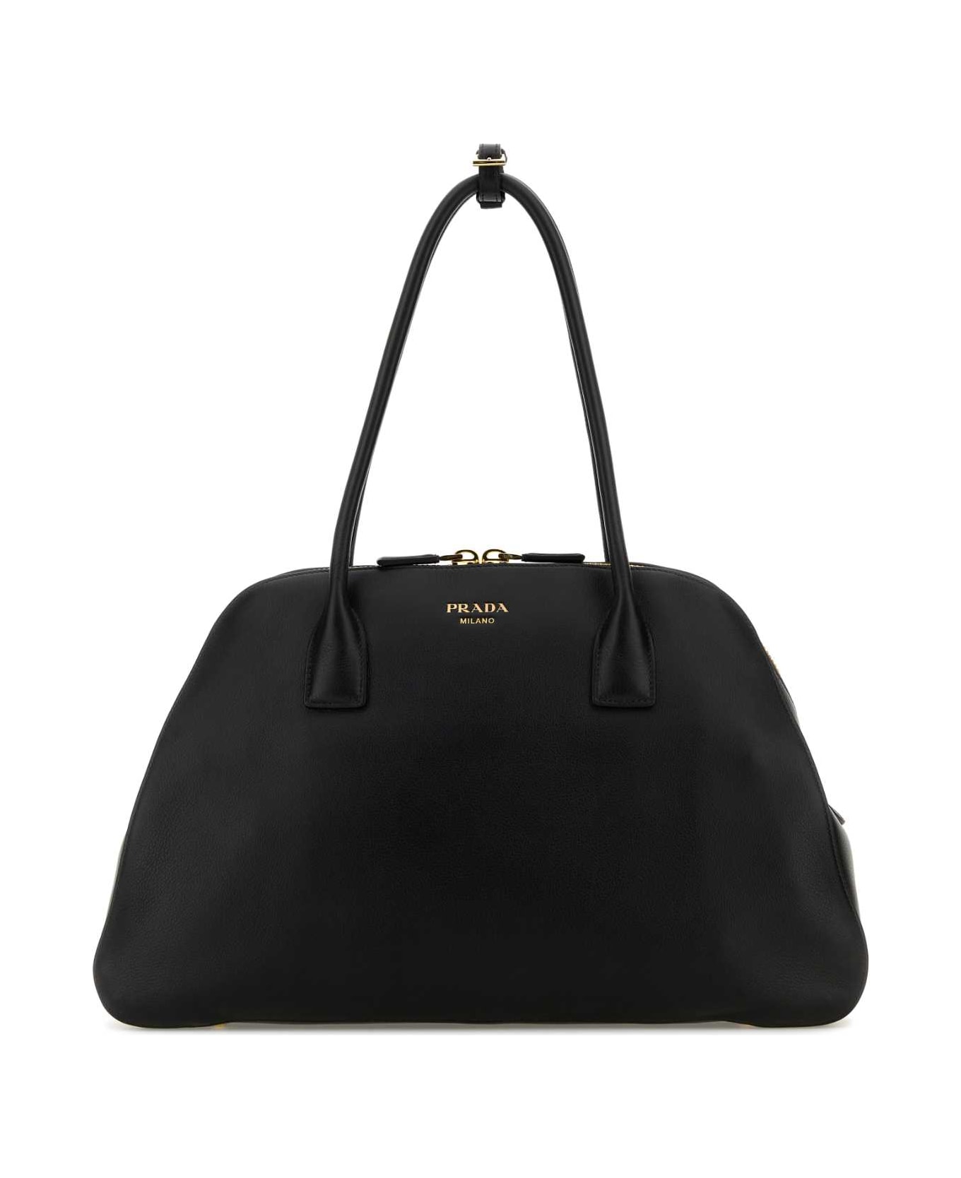 Prada Black Leather Medium Shopping Bag - NERO