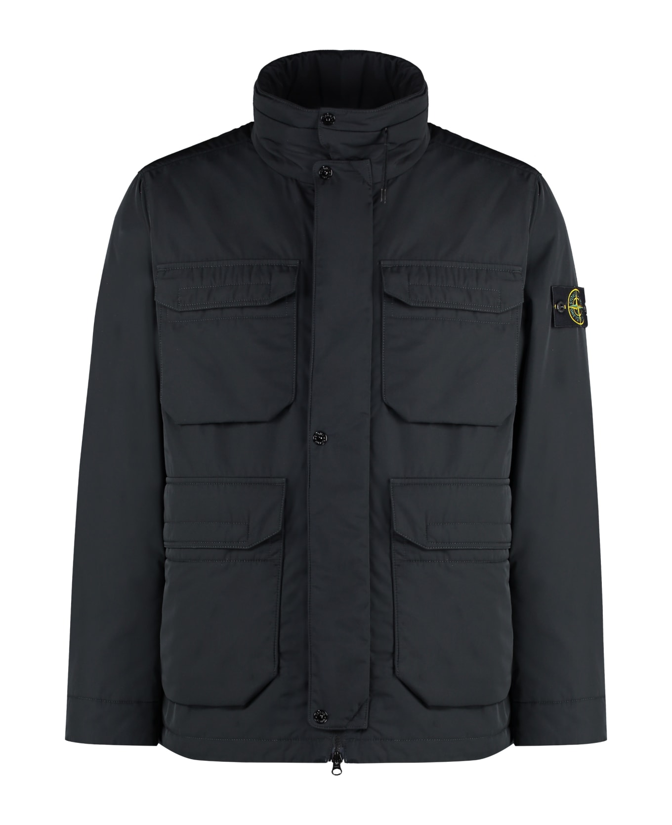 Stone Island Technical Fabric Hooded Jacket - black