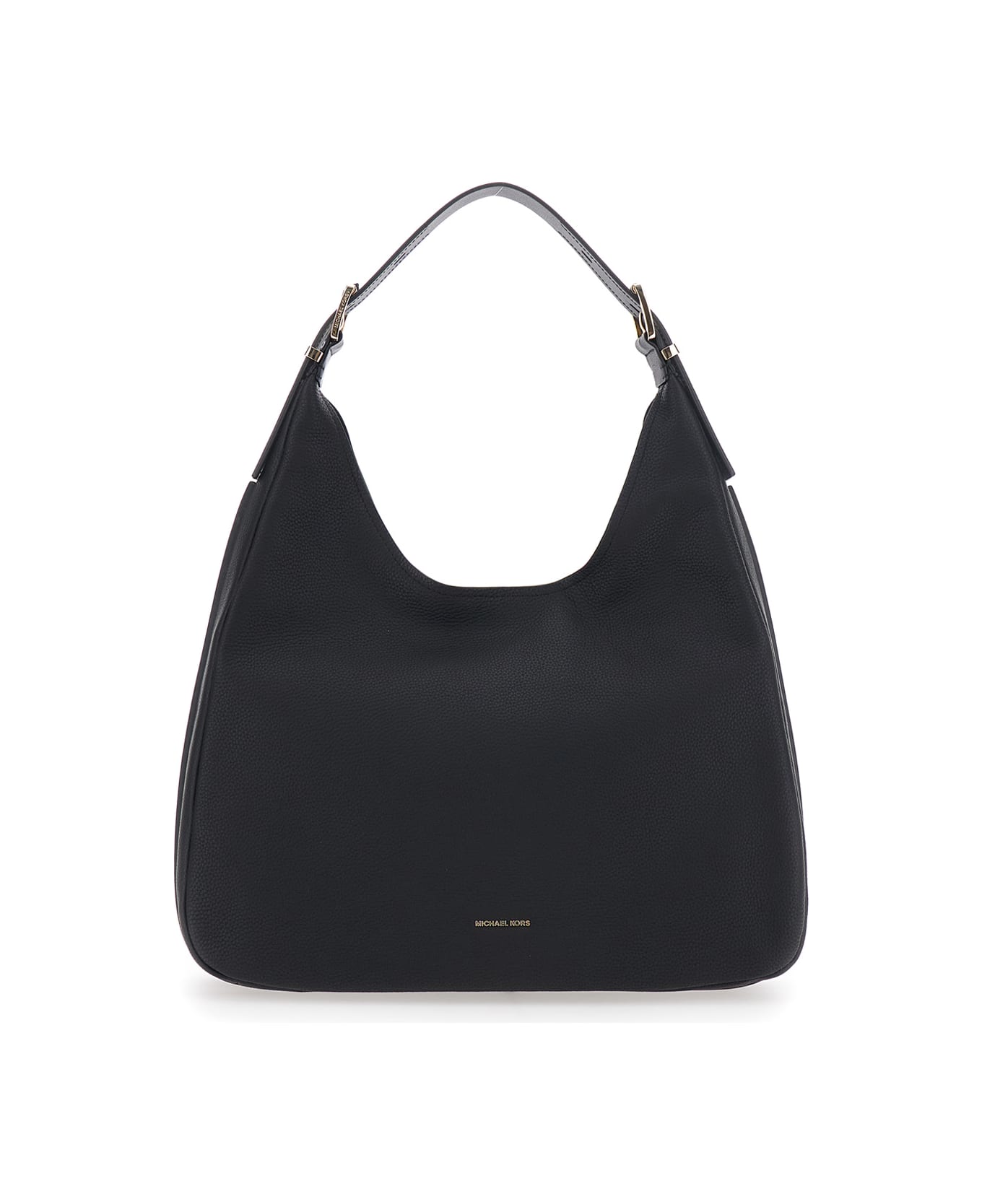 MICHAEL Michael Kors 'nolita Large' Black Shoulder Bag With Logo Lettering On The Front In Leather Woman - Black