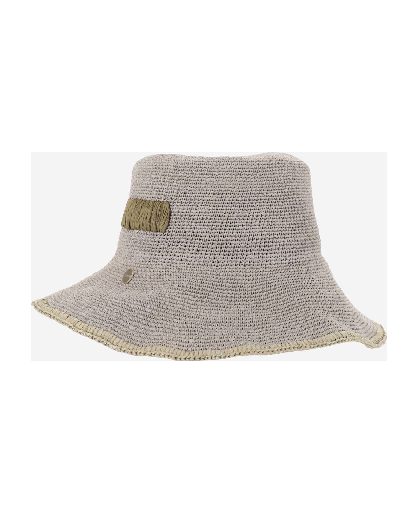 Filippo Catarzi Paper And Viscose Hat With Logo - Grey 帽子