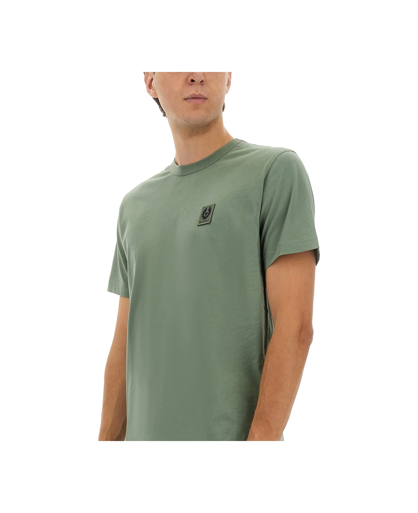 Belstaff T-shirt With Logo Patch - GREEN