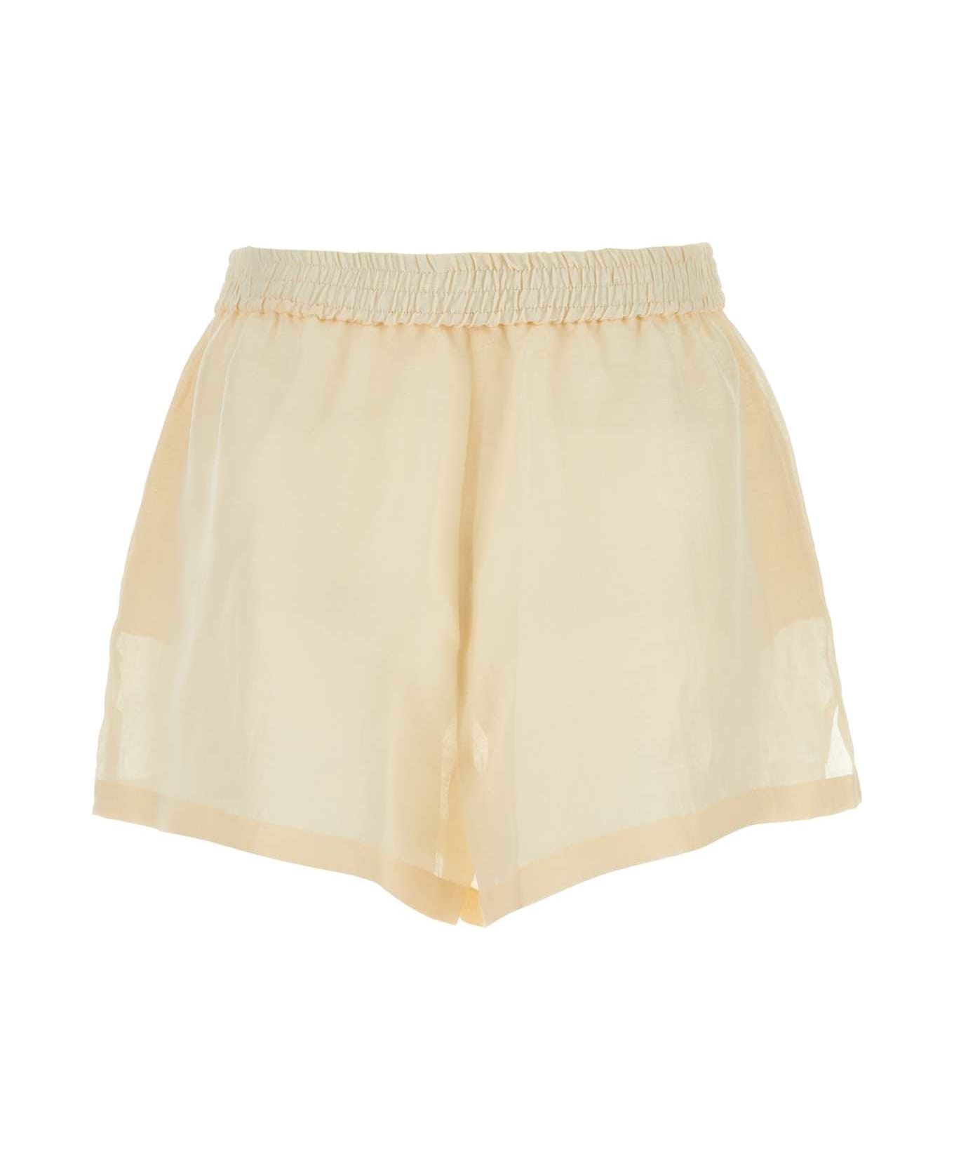 Givenchy Cream Silk Blend Shorts - IVORY ボトムス