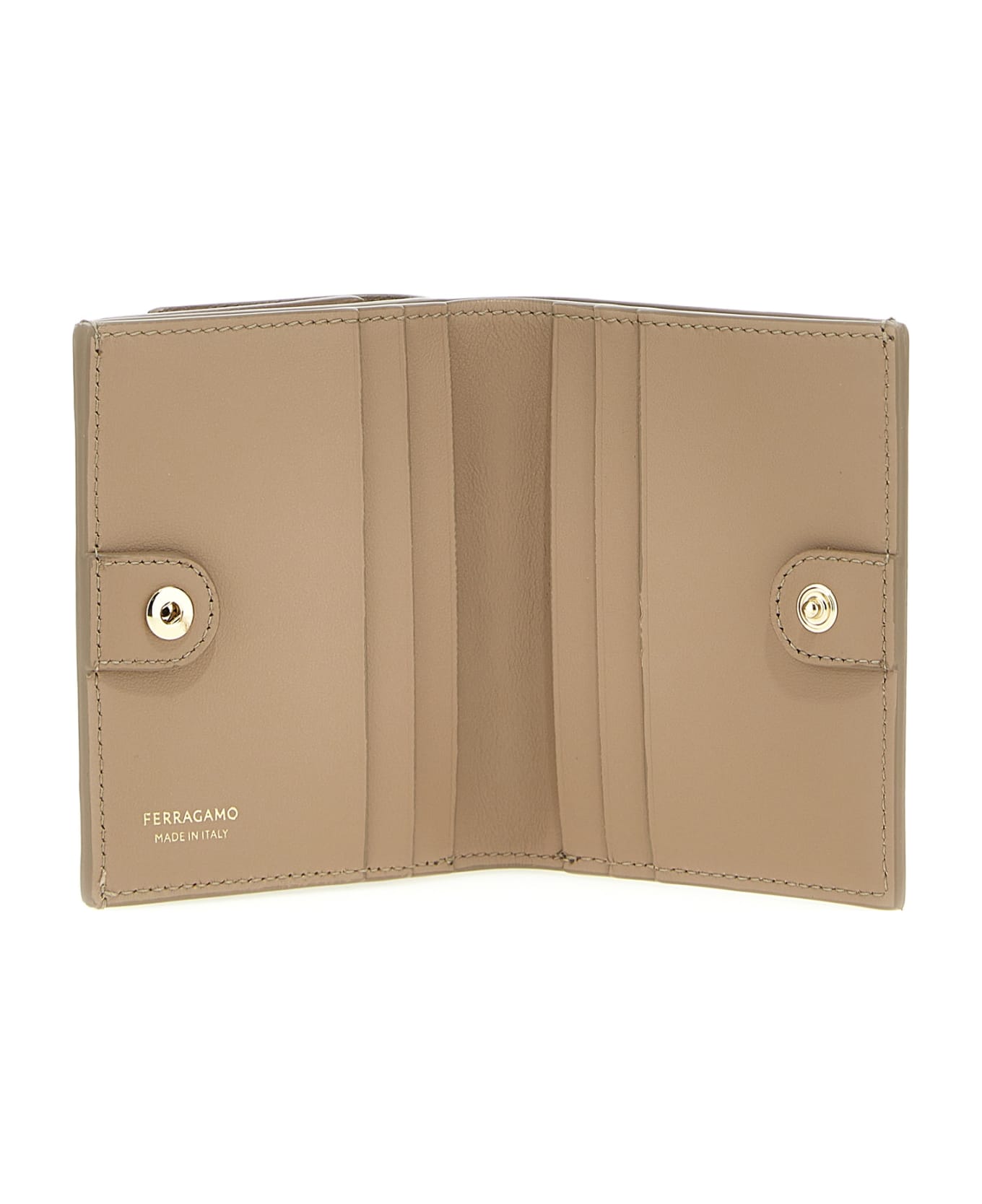 Ferragamo Patent Leather Wallet - Beige 財布