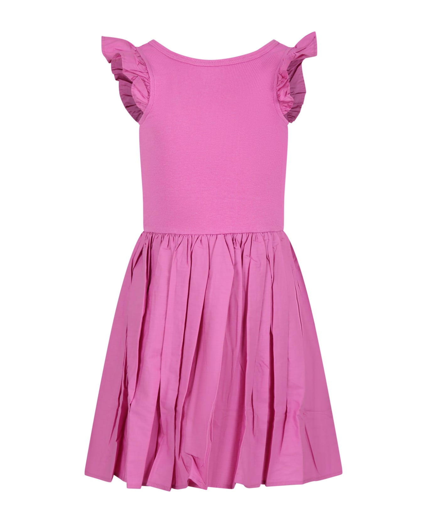 Molo Casual Fuchsia Dres For Girl - Violet